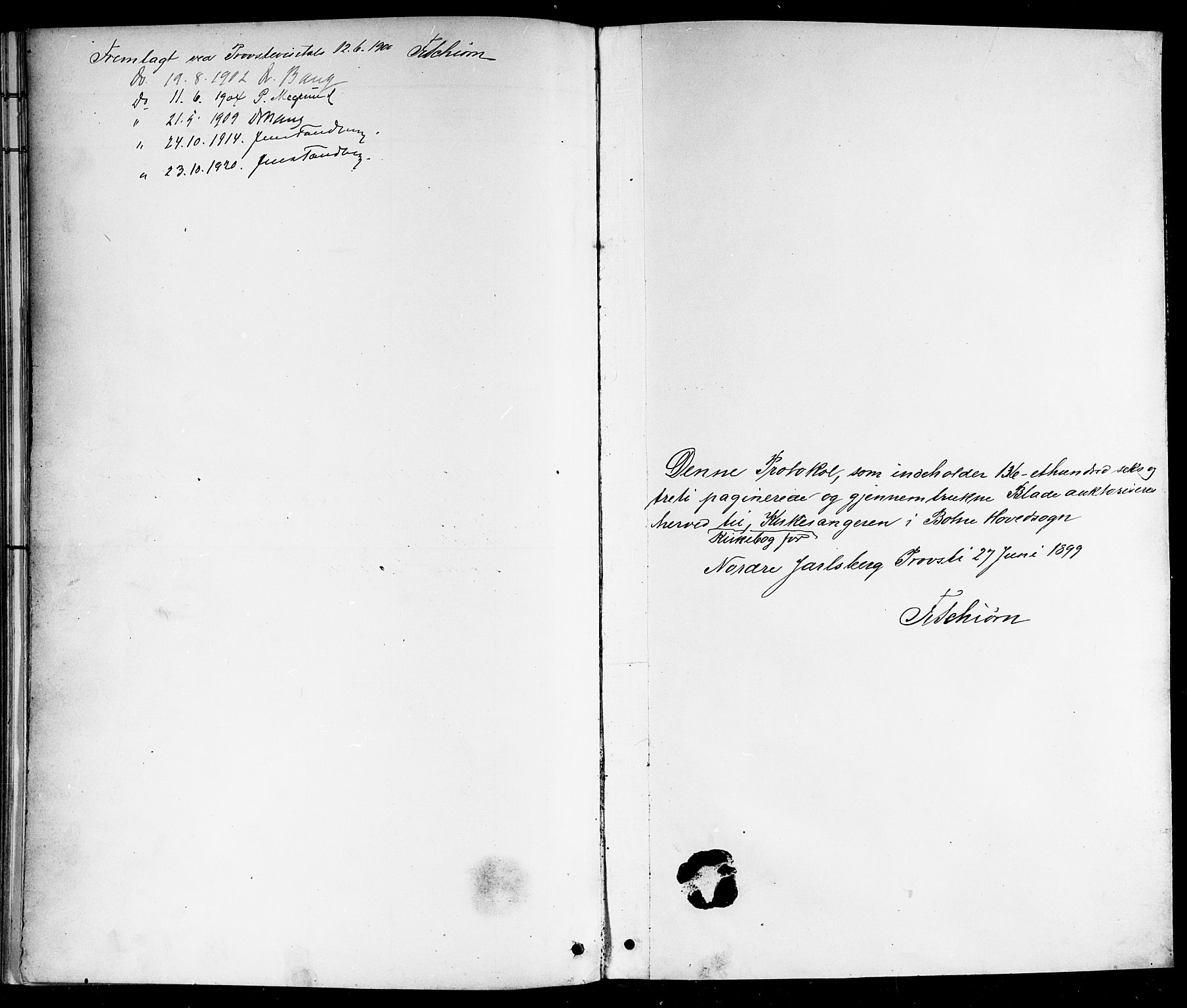 Botne kirkebøker, SAKO/A-340/G/Ga/L0004: Parish register (copy) no. I 4, 1899-1915