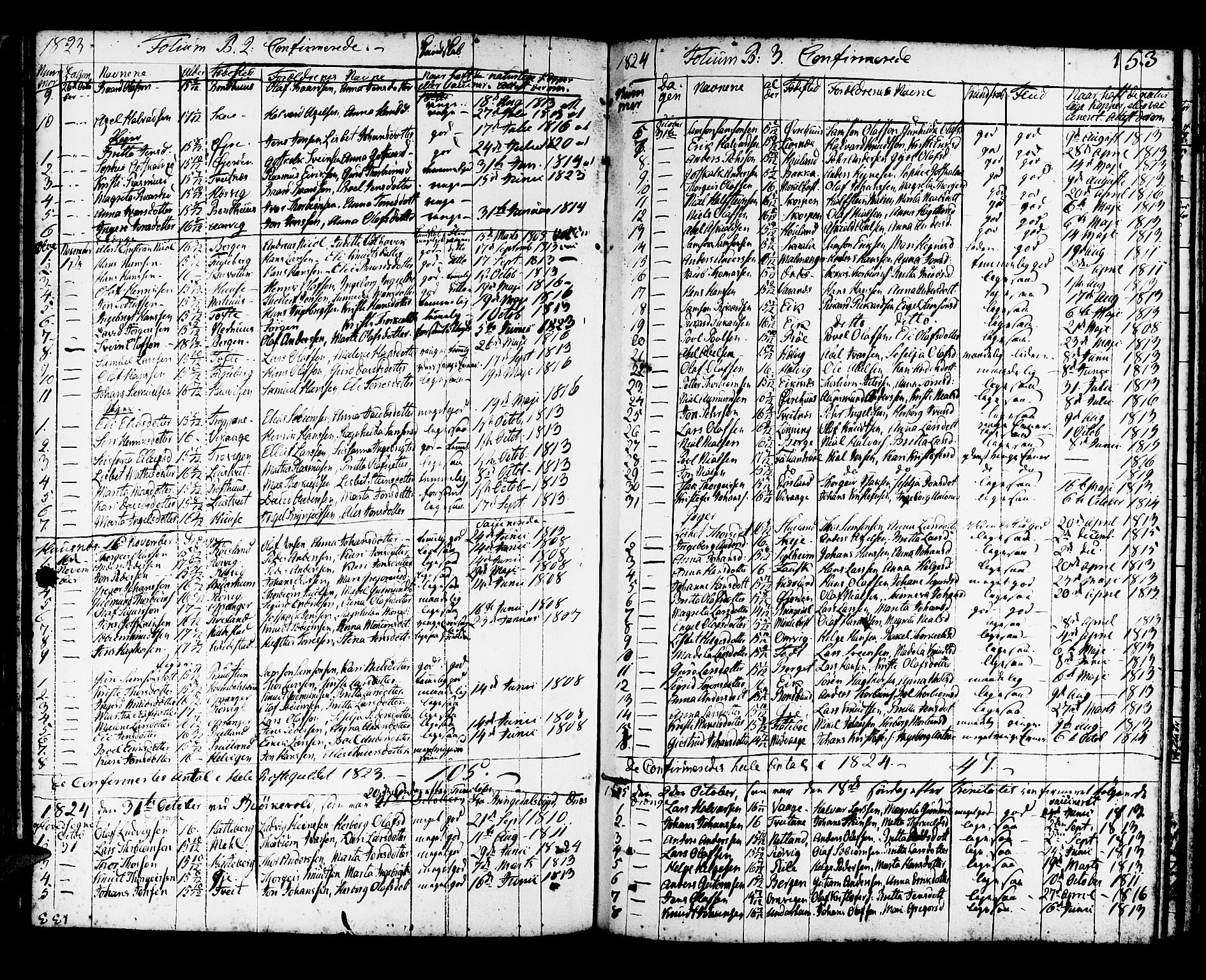 Kvinnherad sokneprestembete, SAB/A-76401/H/Haa: Parish register (official) no. A 5, 1811-1835, p. 153