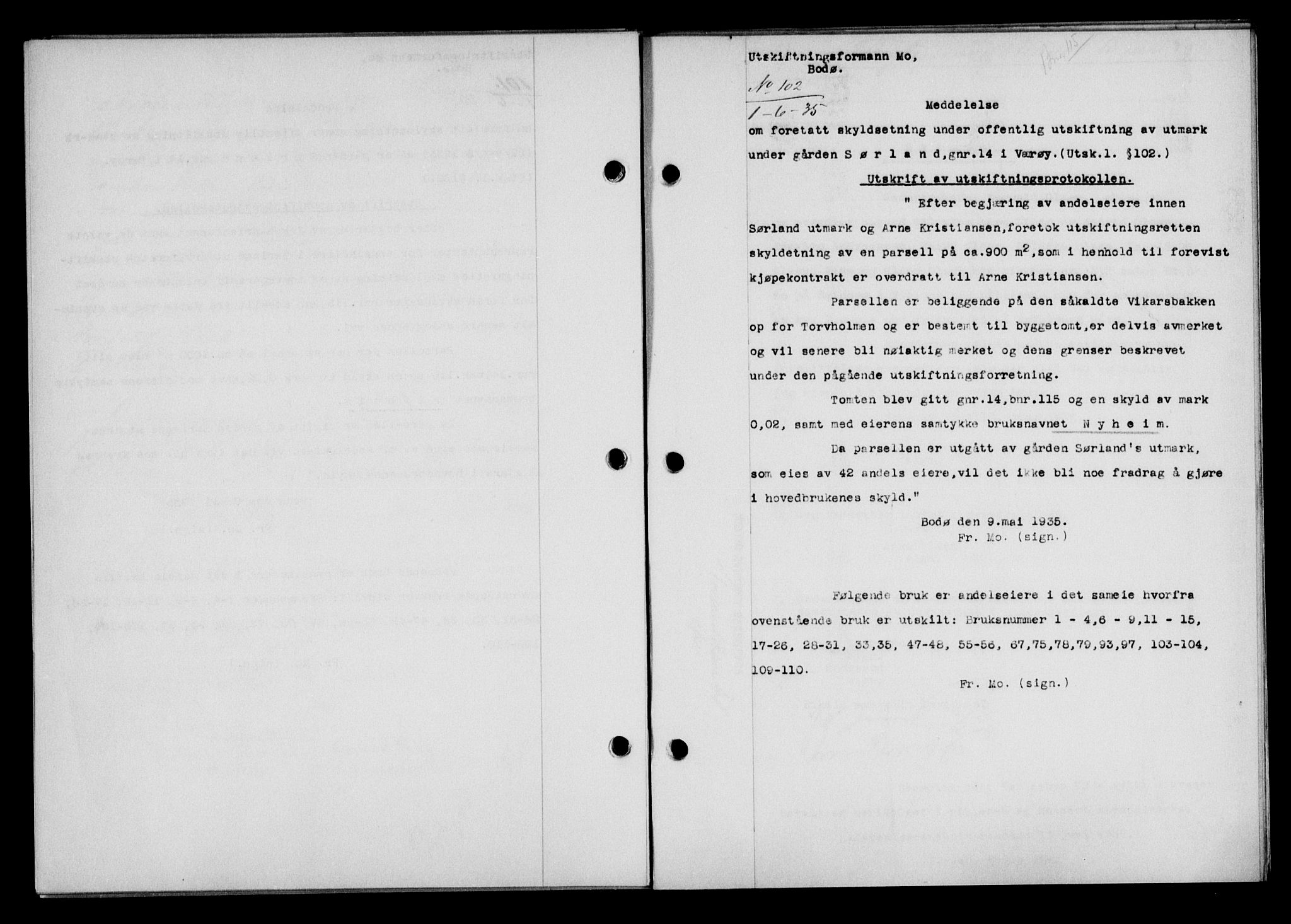 Lofoten sorenskriveri, SAT/A-0017/1/2/2C/L0031b: Mortgage book no. 31b, 1935-1935, Deed date: 01.06.1935