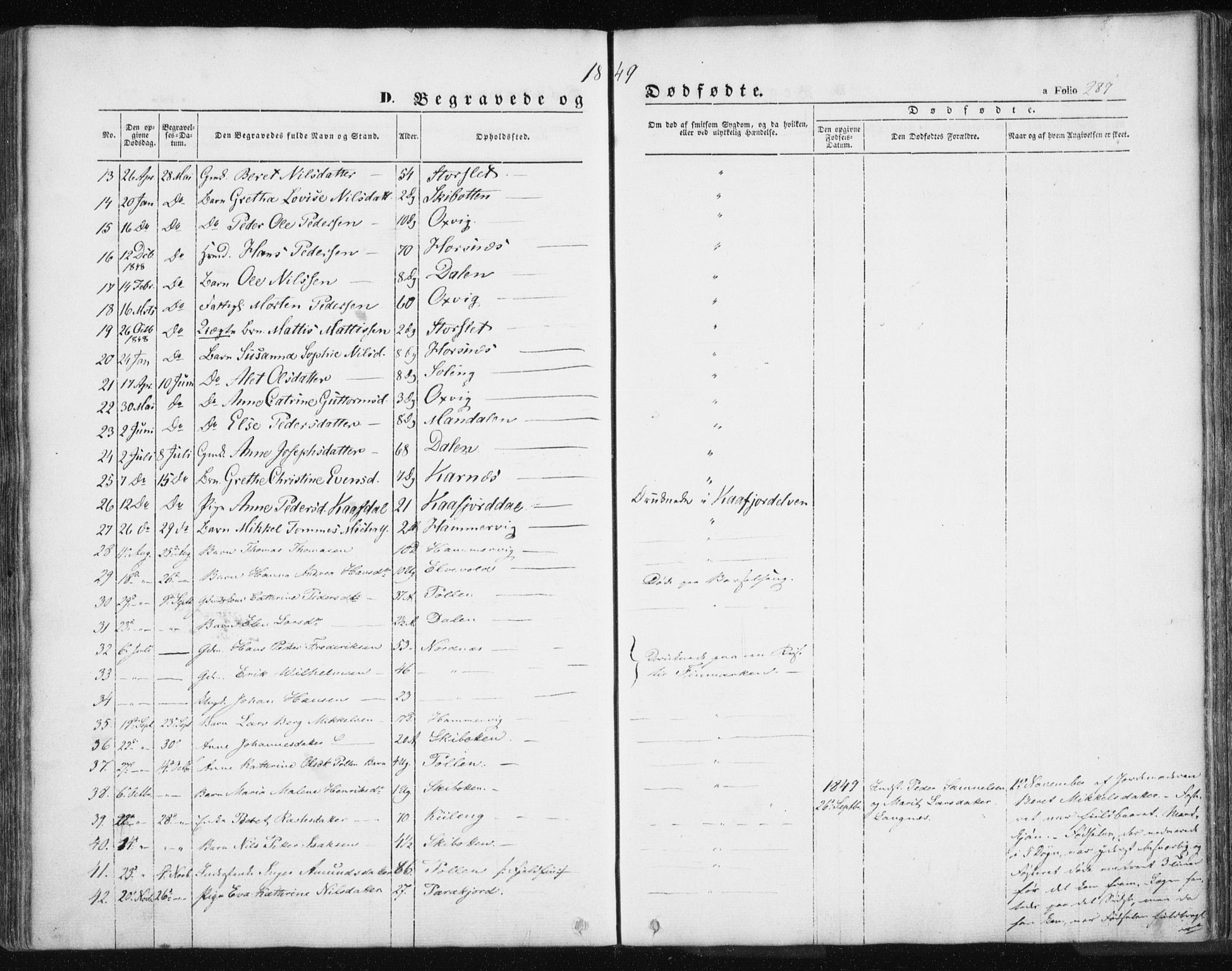 Lyngen sokneprestembete, AV/SATØ-S-1289/H/He/Hea/L0004kirke: Parish register (official) no. 4, 1839-1858, p. 289