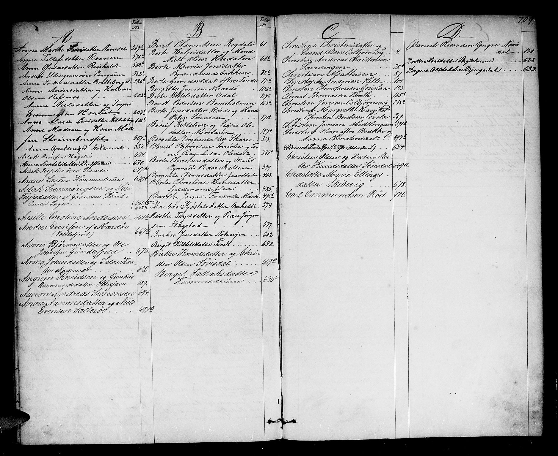 Nedenes sorenskriveri, AV/SAK-1221-0006/H/Hc/L0015: Skifteutlodningsprotokoll nr 1 med register, 1852-1862, p. 708b-709a