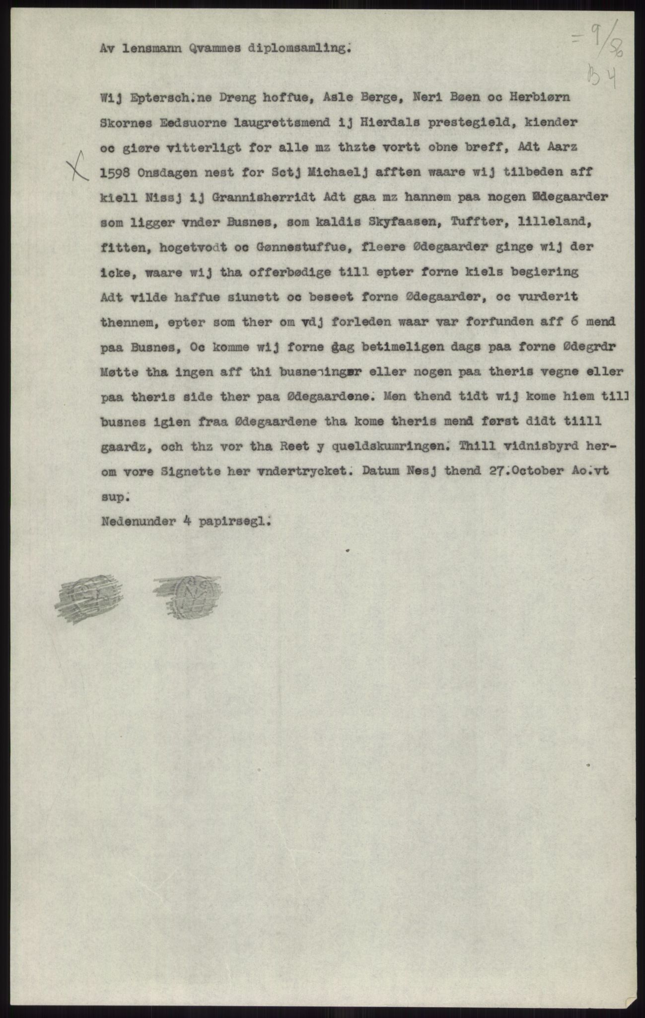 Samlinger til kildeutgivelse, Diplomavskriftsamlingen, AV/RA-EA-4053/H/Ha, p. 1847