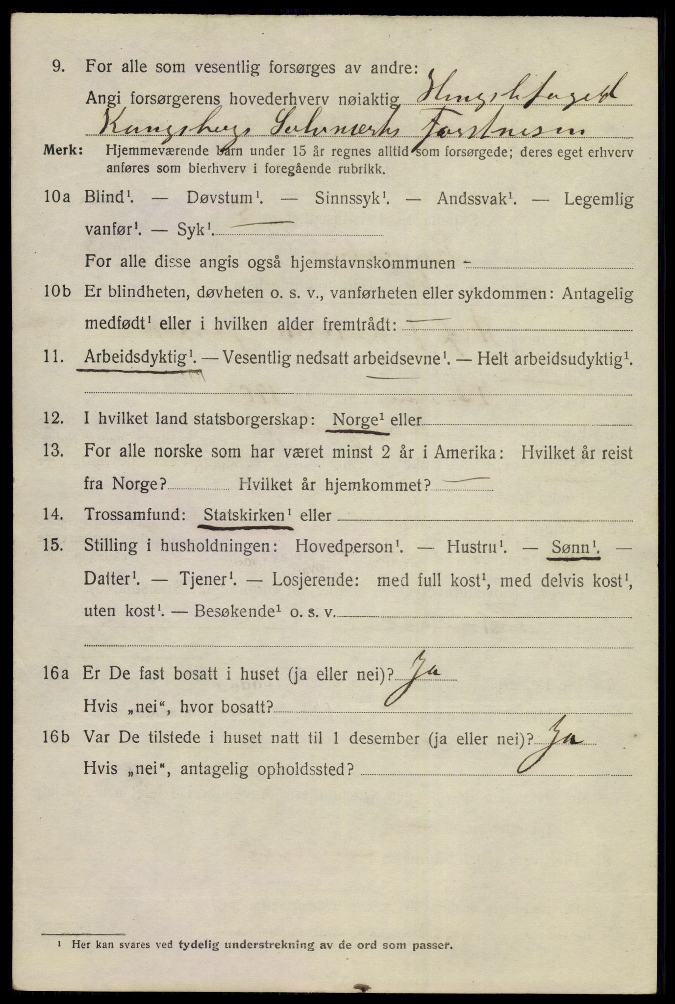 SAKO, 1920 census for Kongsberg, 1920, p. 10967