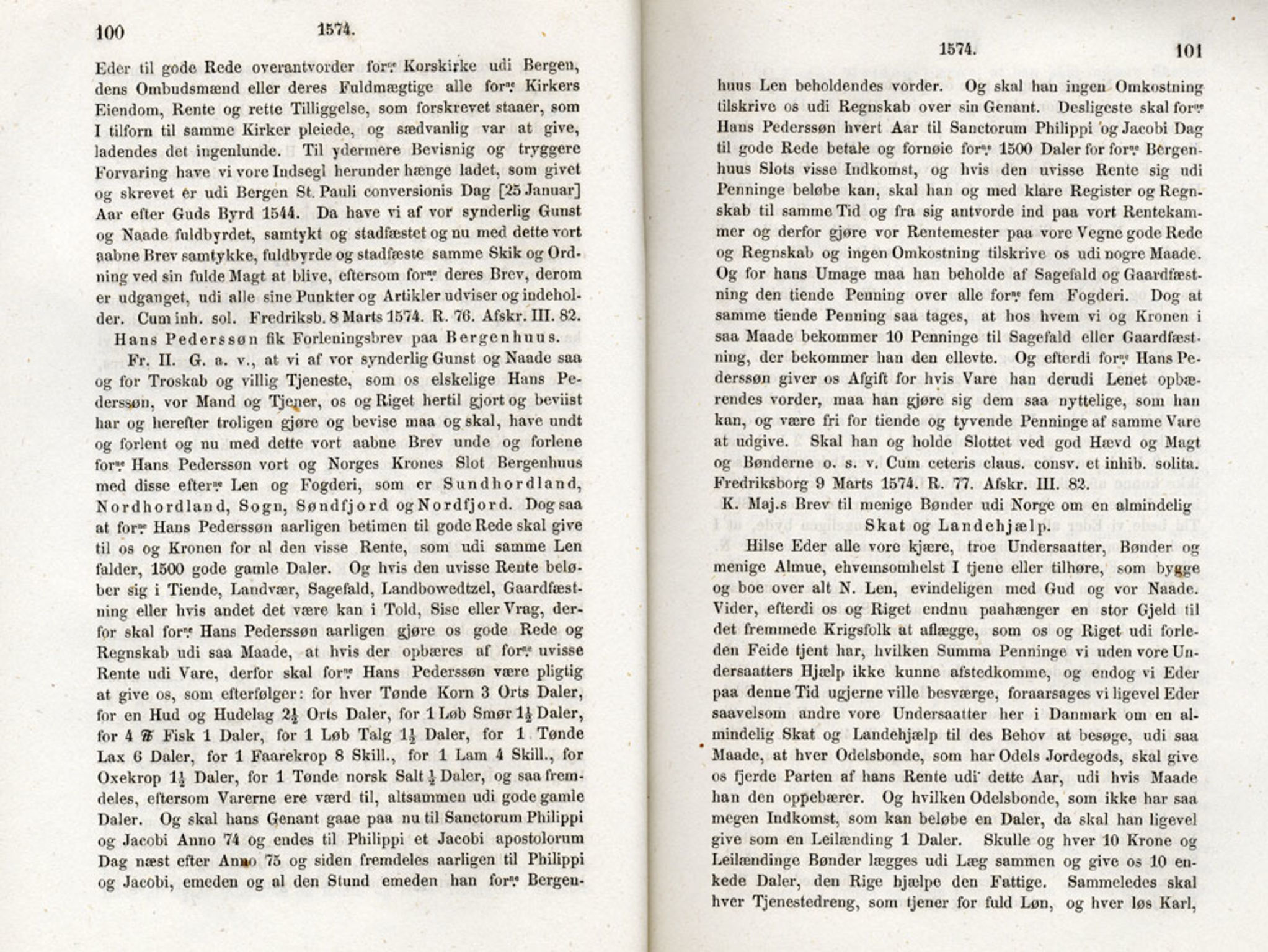 Publikasjoner utgitt av Det Norske Historiske Kildeskriftfond, PUBL/-/-/-: Norske Rigs-Registranter, bind 2, 1572-1588, p. 100-101