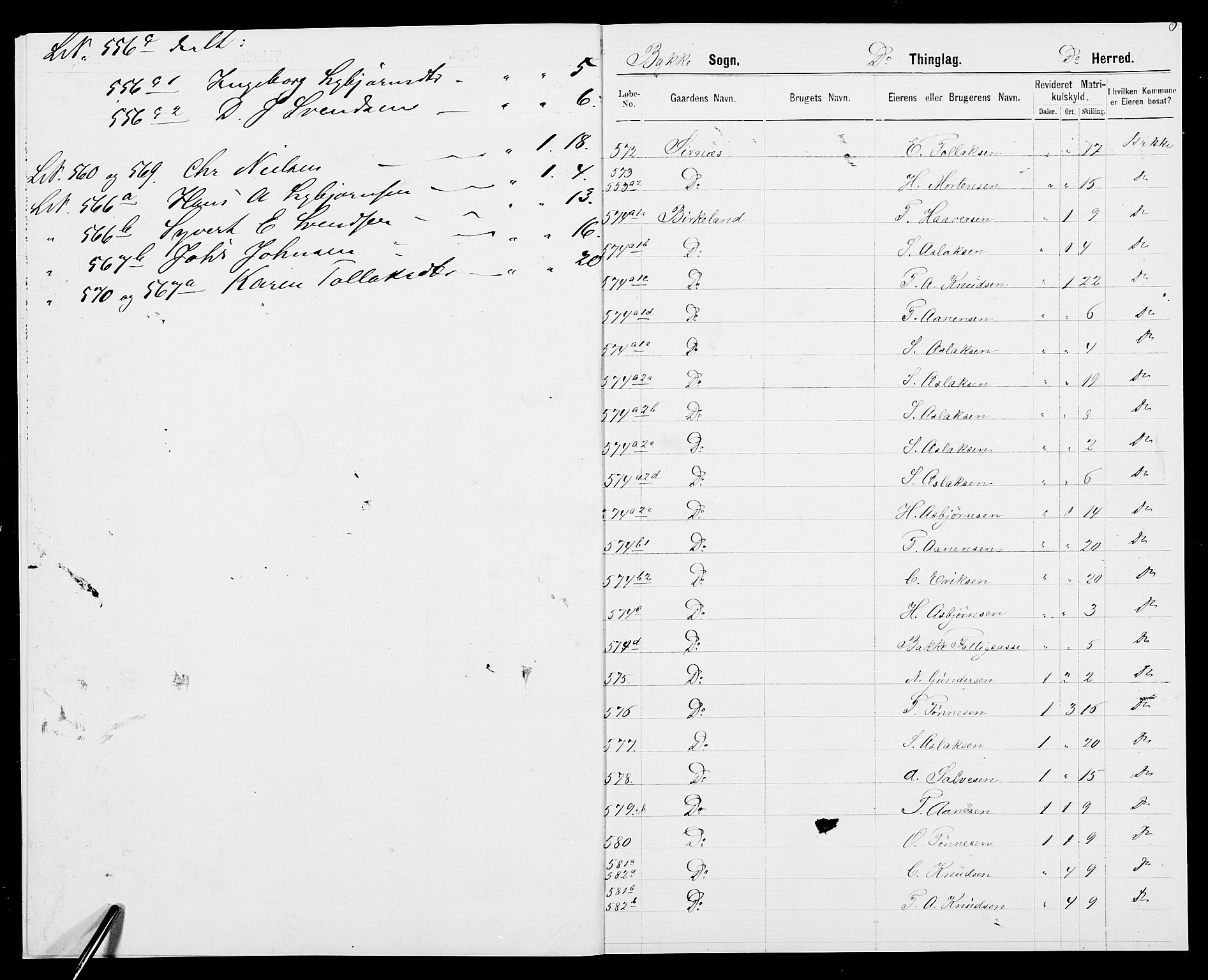 SAK, 1875 census for 1045P Bakke, 1875, p. 10