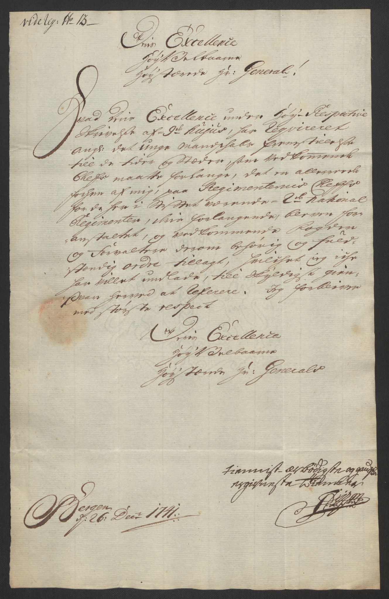 Kommanderende general (KG I) med Det norske krigsdirektorium, AV/RA-EA-5419/D/L0062: Stattholderens, stiftamtmenns og amtmenns brev, 1741-1745, p. 33