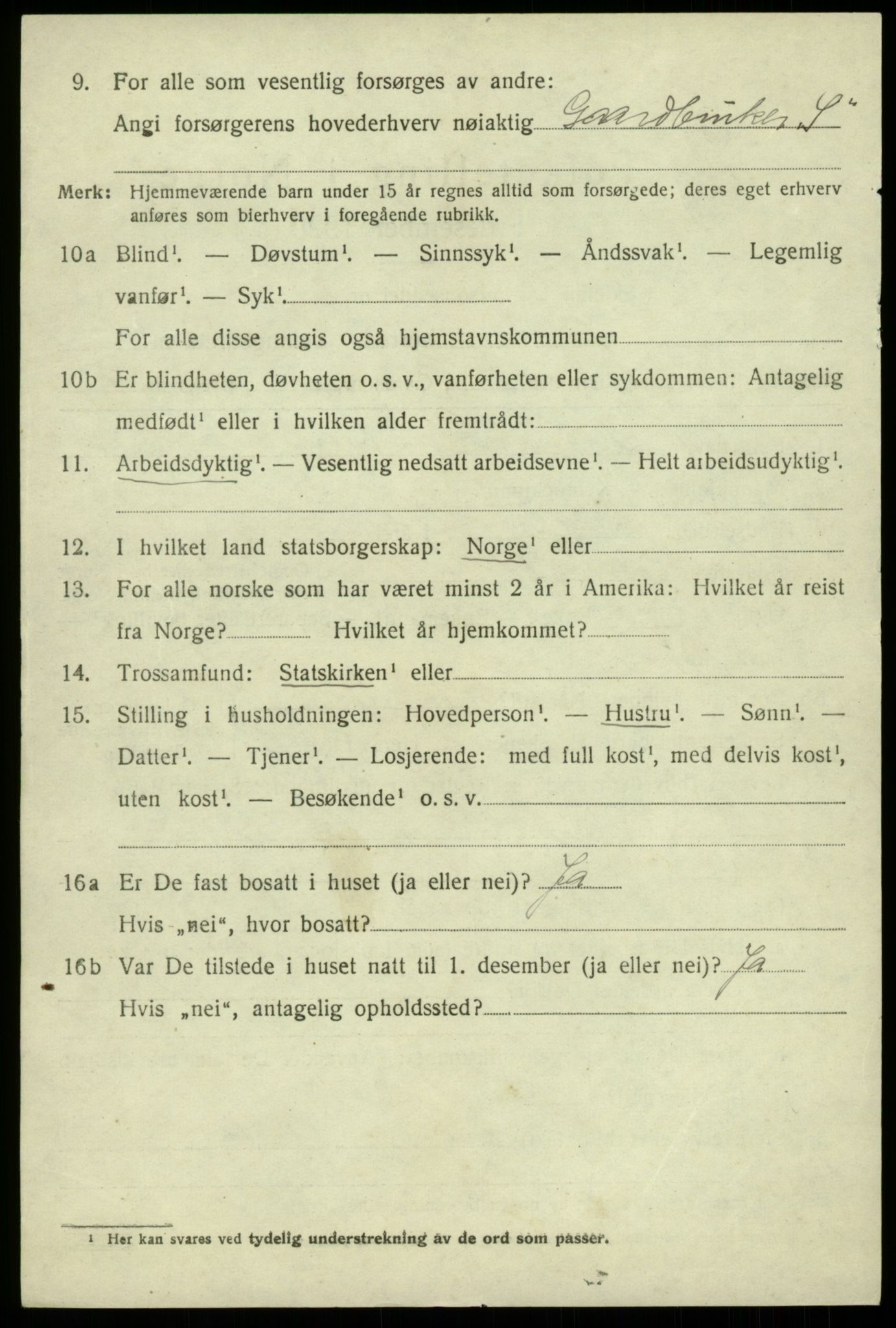 SAB, 1920 census for Jondal, 1920, p. 2853