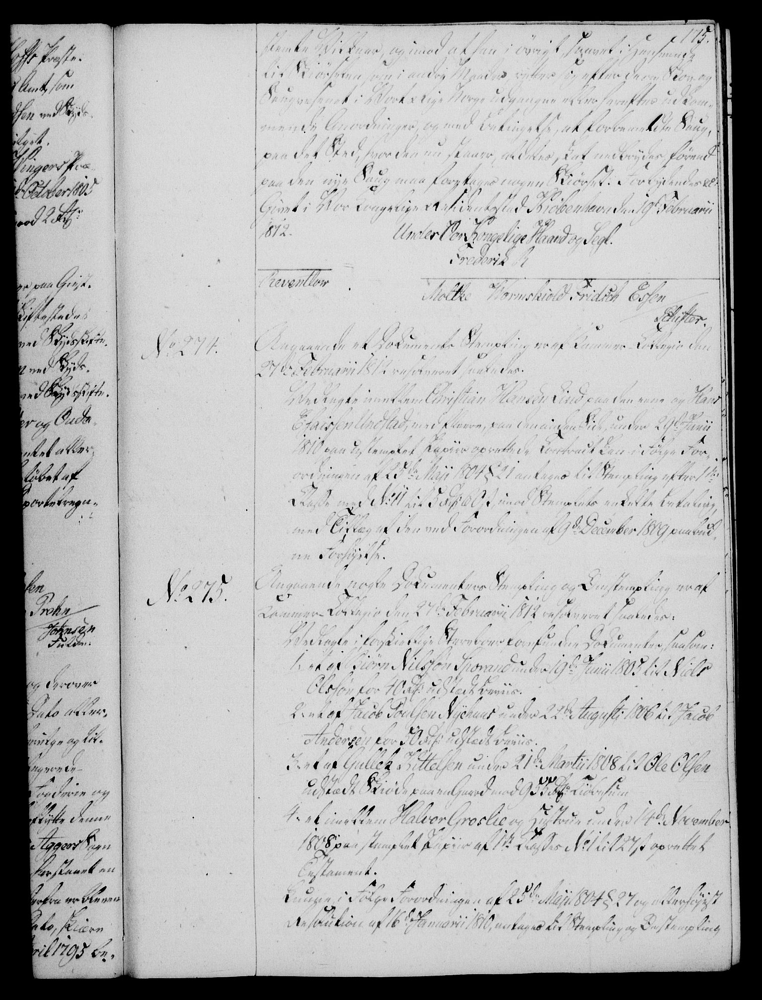 Rentekammeret, Kammerkanselliet, AV/RA-EA-3111/G/Gg/Gga/L0020: Norsk ekspedisjonsprotokoll med register (merket RK 53.20), 1811-1814, p. 175