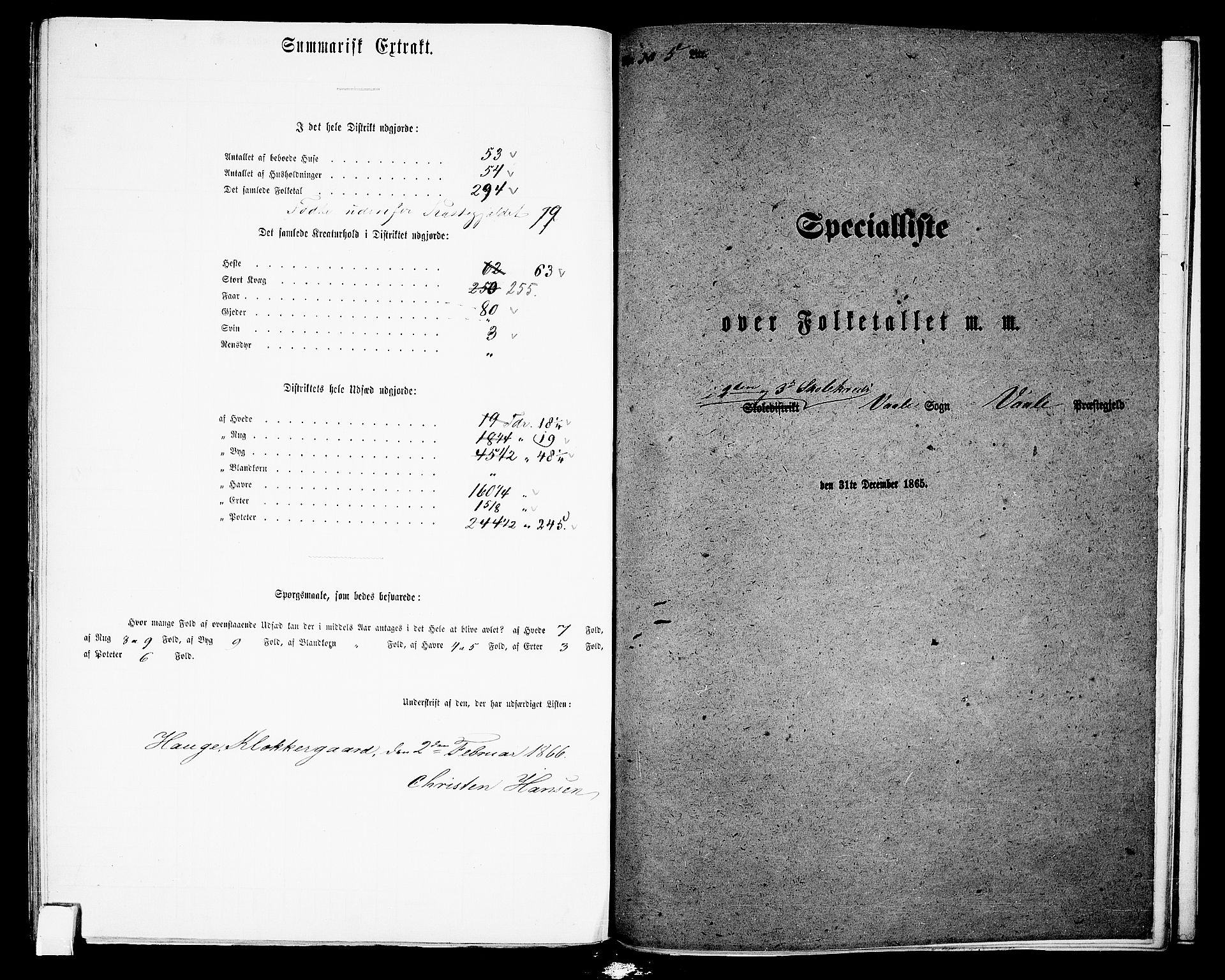 RA, 1865 census for Våle, 1865, p. 69