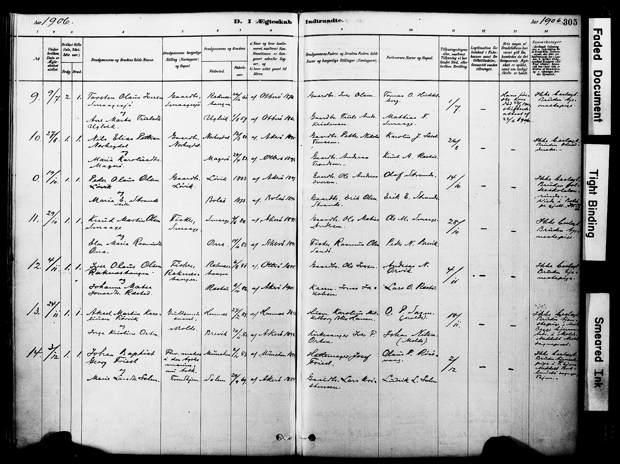 Ministerialprotokoller, klokkerbøker og fødselsregistre - Møre og Romsdal, SAT/A-1454/560/L0721: Parish register (official) no. 560A05, 1878-1917, p. 305