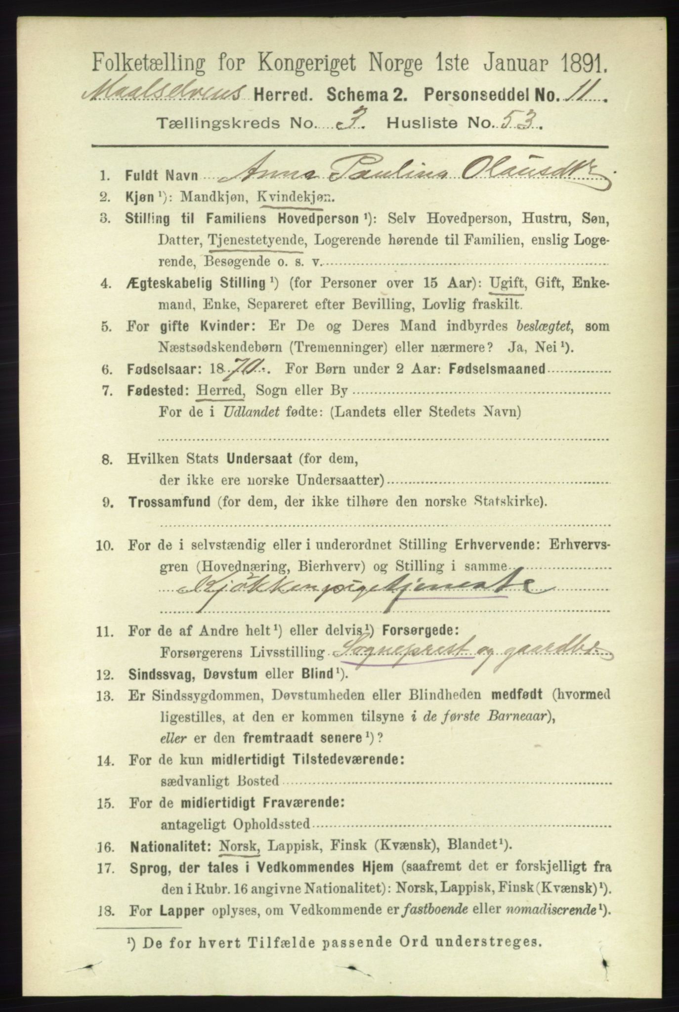 RA, 1891 census for 1924 Målselv, 1891, p. 964