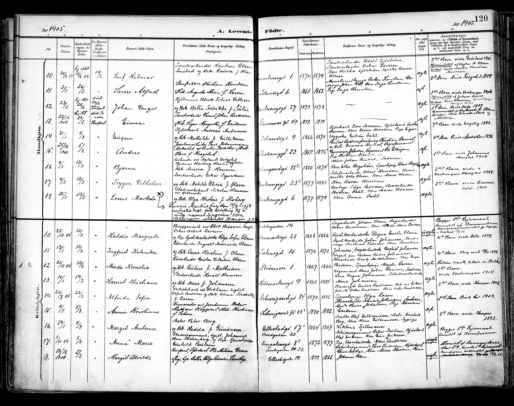 Vålerengen prestekontor Kirkebøker, SAO/A-10878/F/Fa/L0001: Parish register (official) no. 1, 1899-1915, p. 120