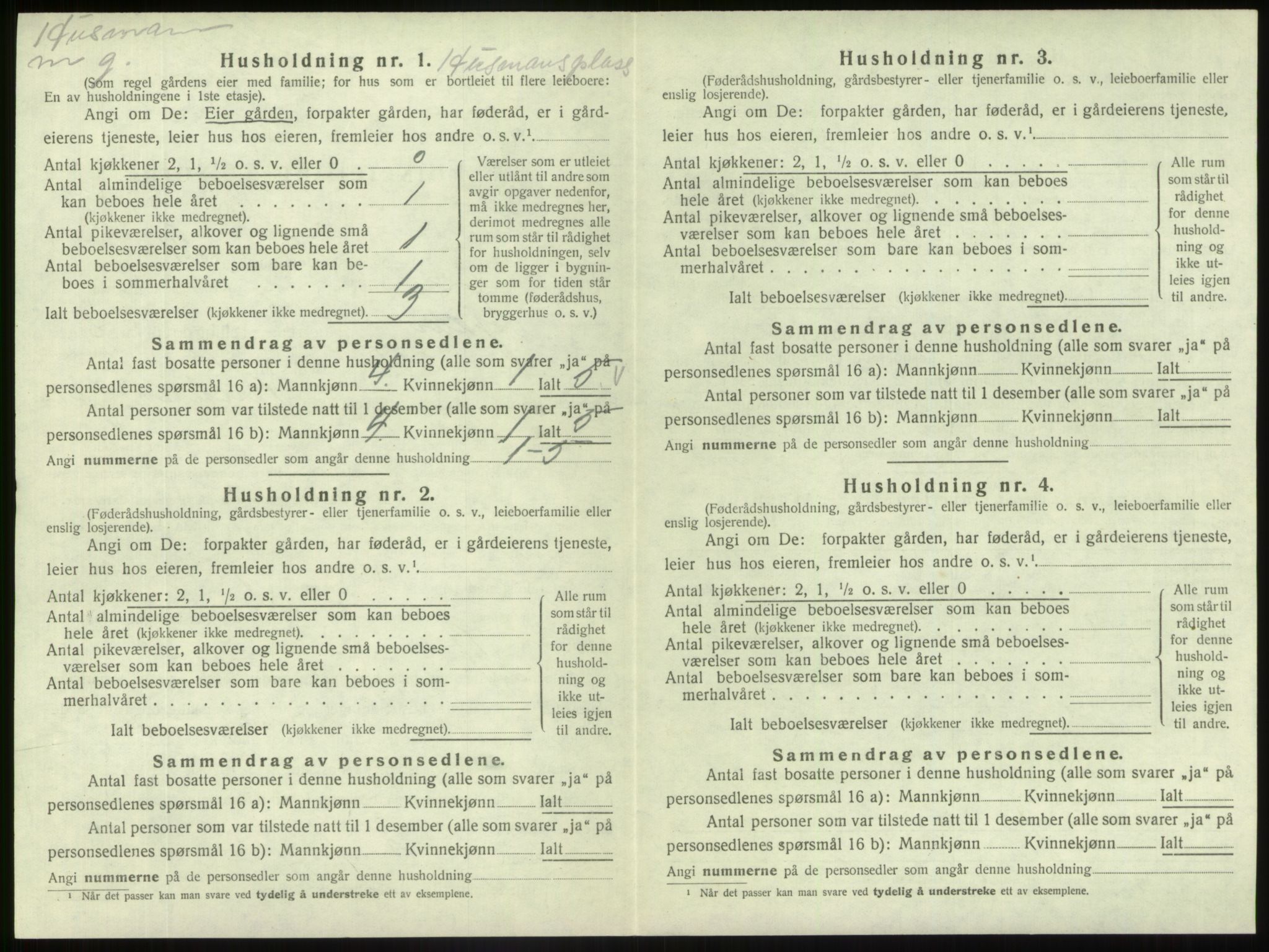 SAB, 1920 census for Fjaler, 1920, p. 654