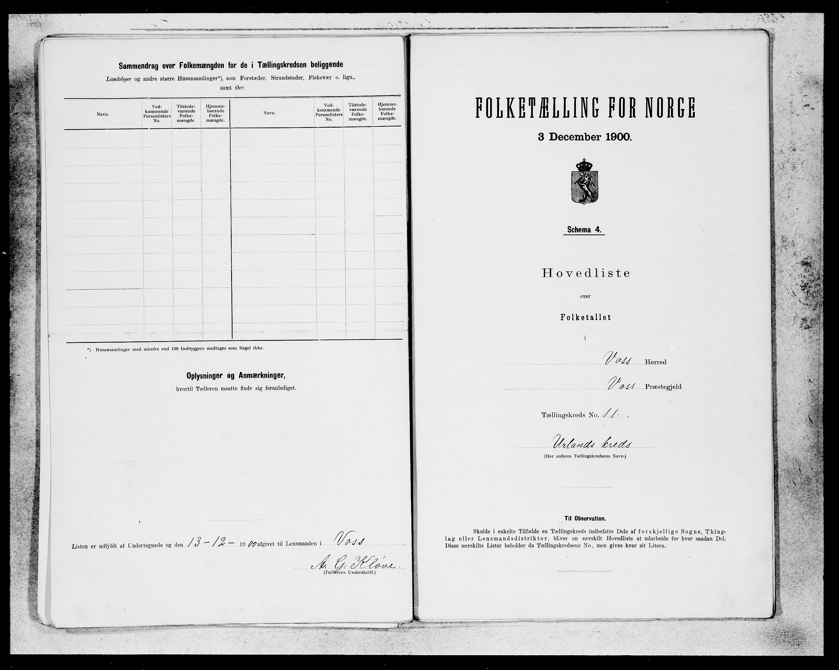 SAB, 1900 census for Voss, 1900, p. 23