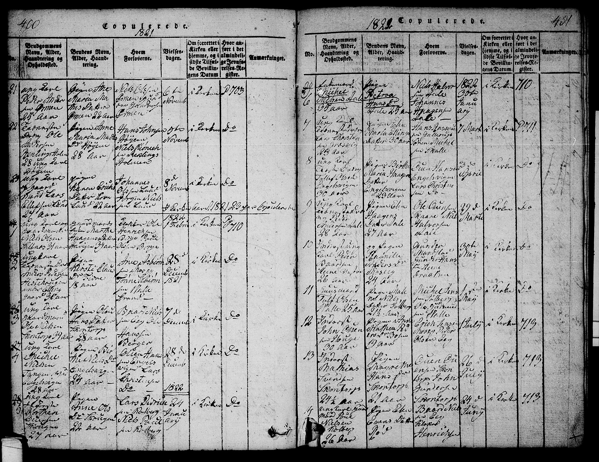 Onsøy prestekontor Kirkebøker, AV/SAO-A-10914/G/Ga/L0001: Parish register (copy) no. I 1, 1814-1840, p. 400-401