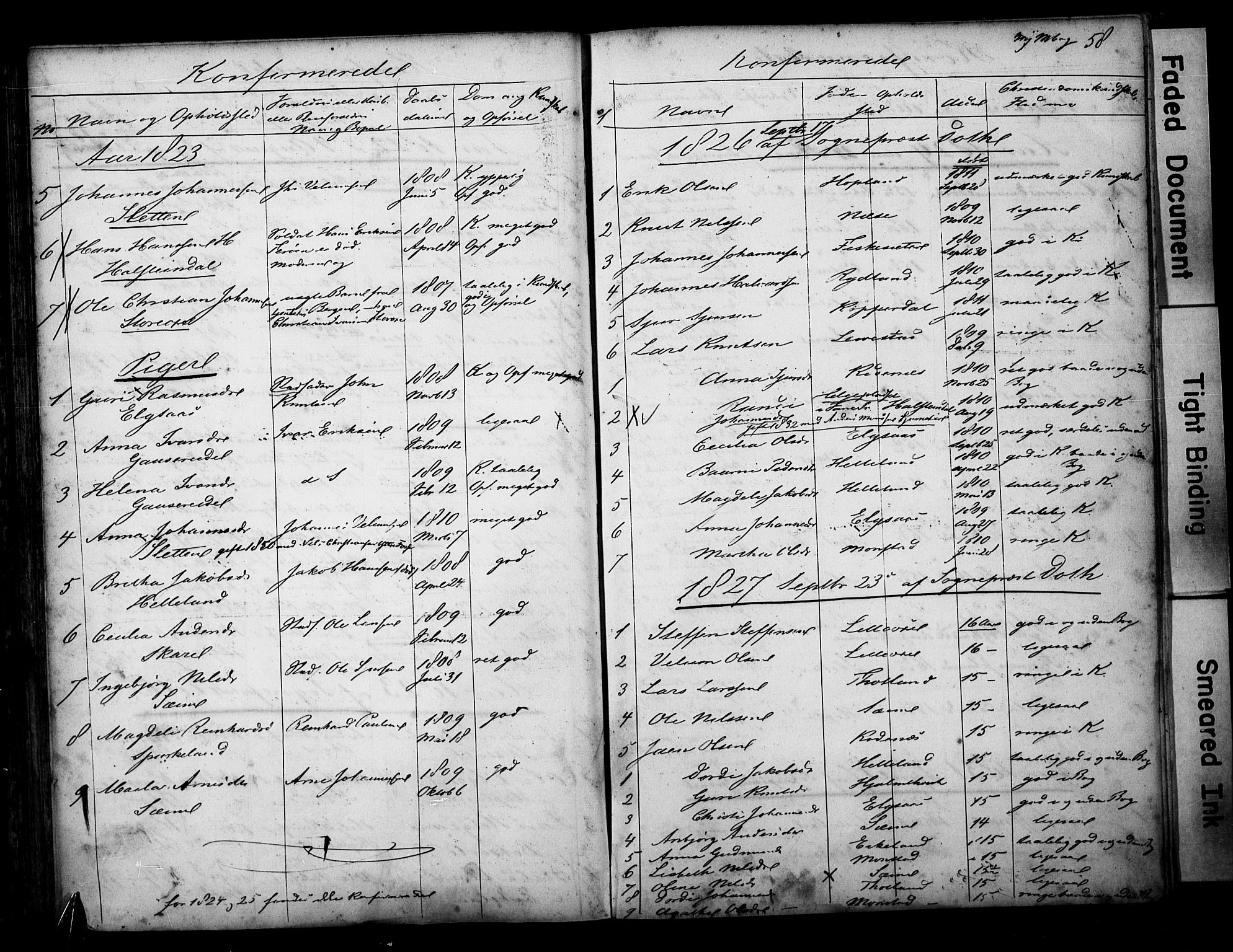 Alversund Sokneprestembete, SAB/A-73901/H/Ha/Hab: Parish register (copy) no. D 1, 1800-1870, p. 58