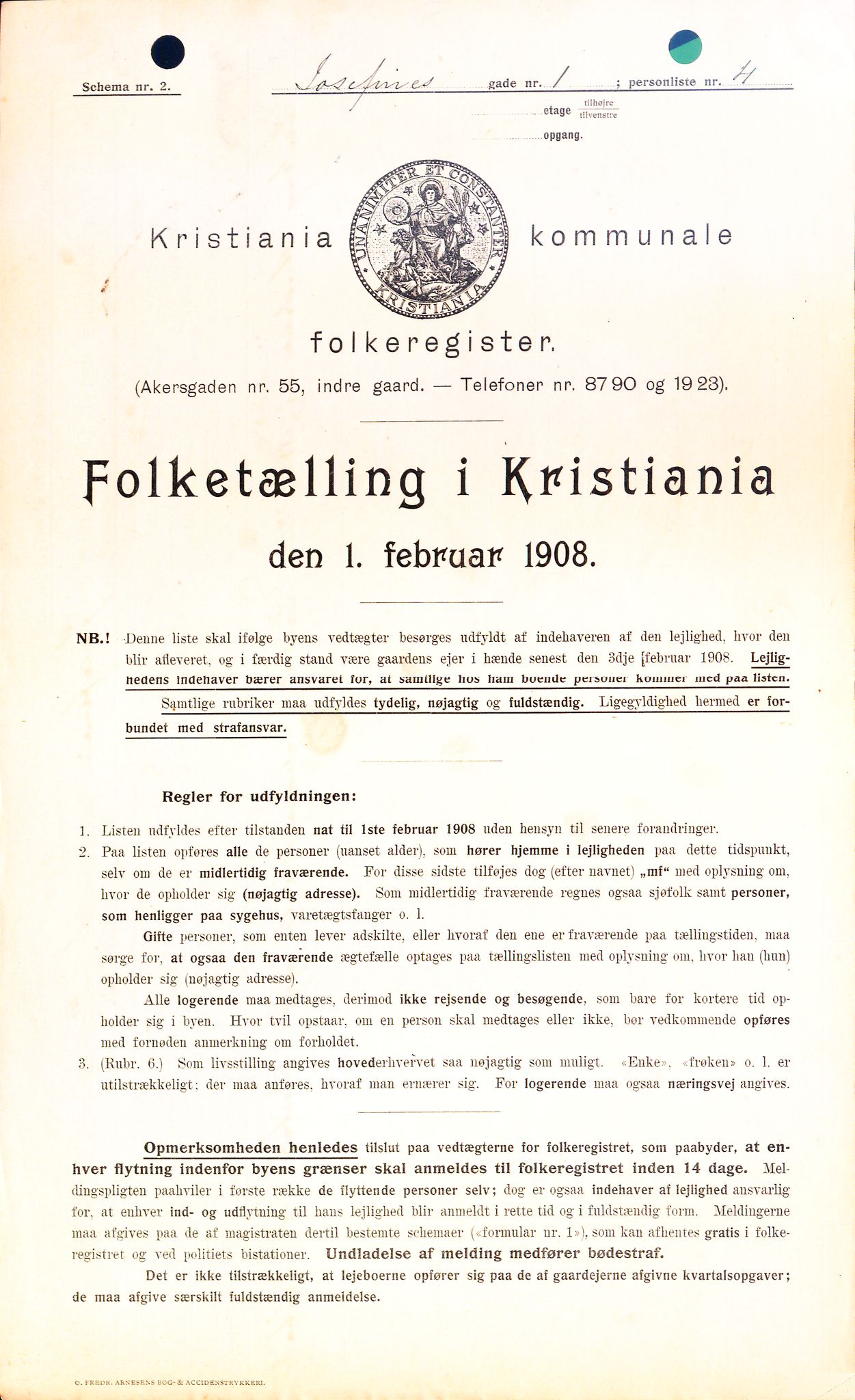 OBA, Municipal Census 1908 for Kristiania, 1908, p. 42283