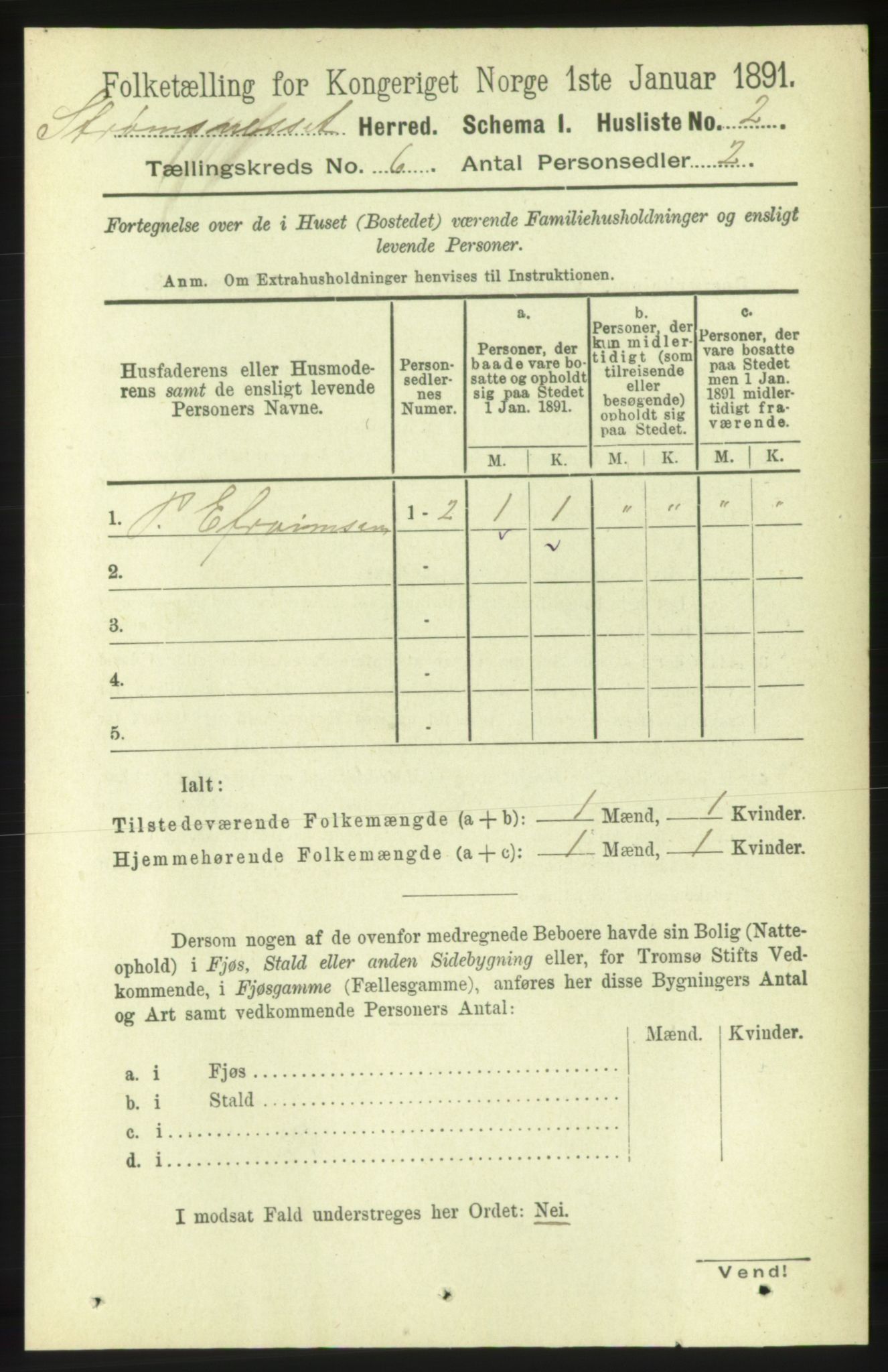 RA, 1891 census for 1559 Straumsnes, 1891, p. 1156