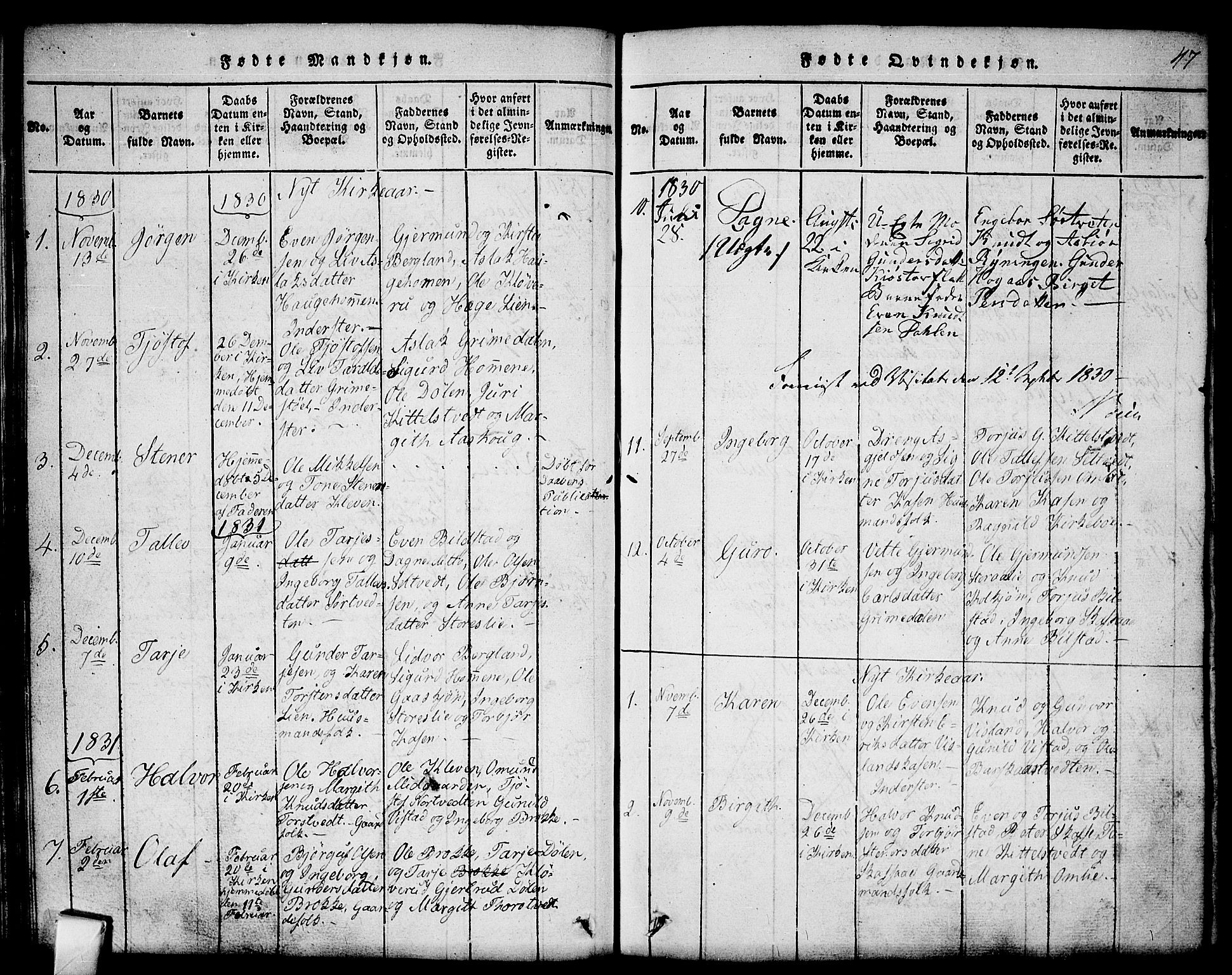 Mo kirkebøker, SAKO/A-286/G/Gb/L0001: Parish register (copy) no. II 1, 1814-1843, p. 47