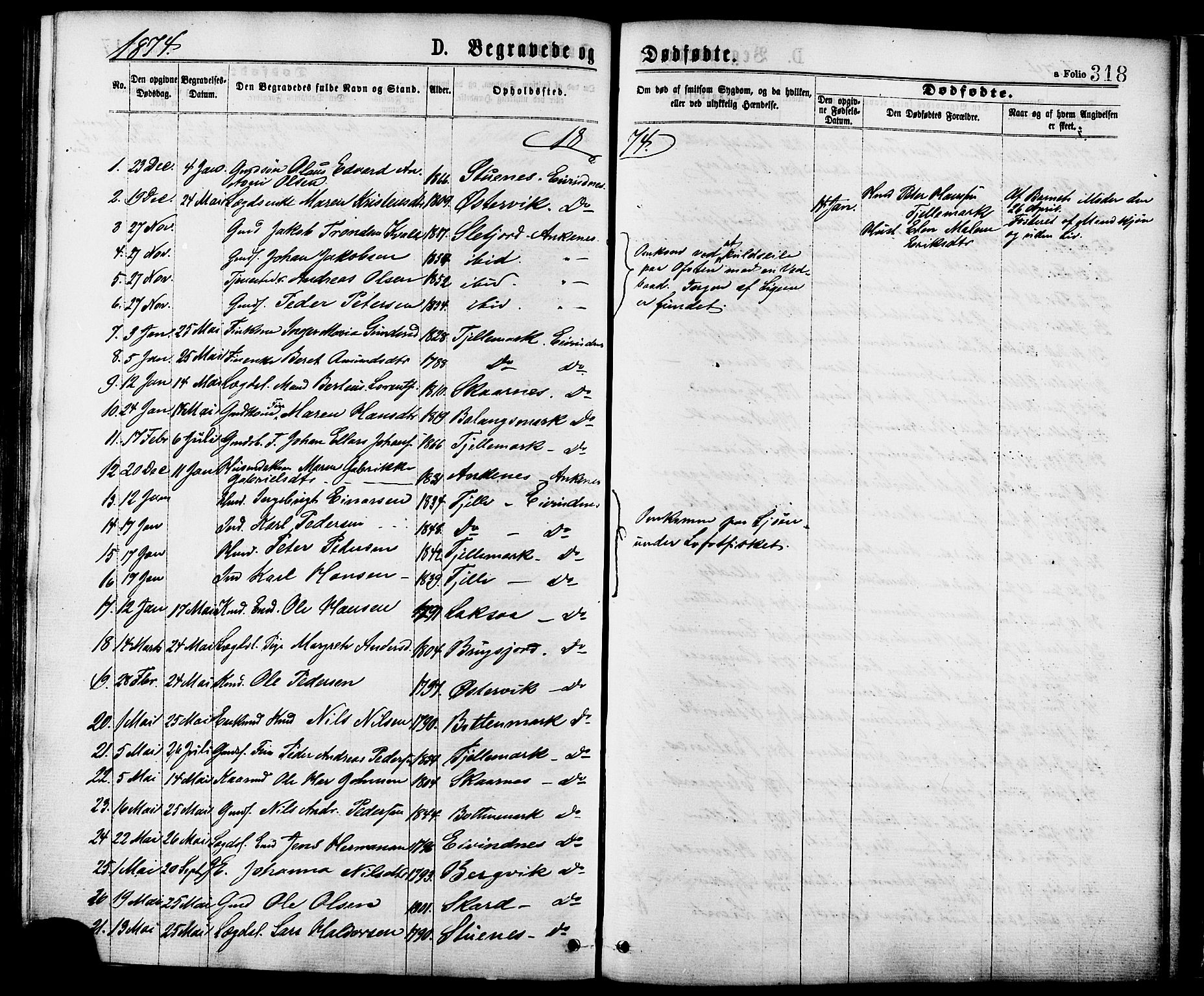 Ministerialprotokoller, klokkerbøker og fødselsregistre - Nordland, SAT/A-1459/863/L0897: Parish register (official) no. 863A09, 1872-1886, p. 318