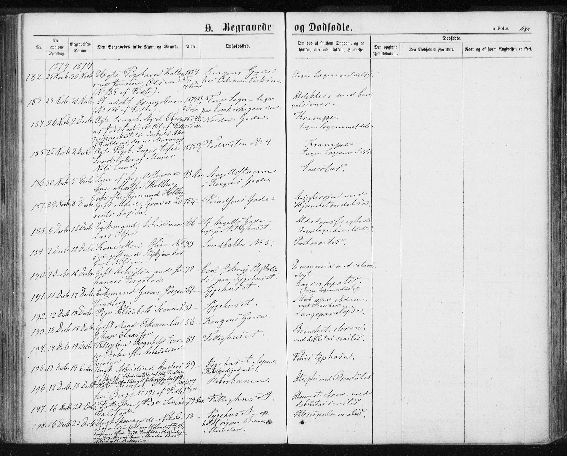 Ministerialprotokoller, klokkerbøker og fødselsregistre - Sør-Trøndelag, SAT/A-1456/601/L0055: Parish register (official) no. 601A23, 1866-1877, p. 484