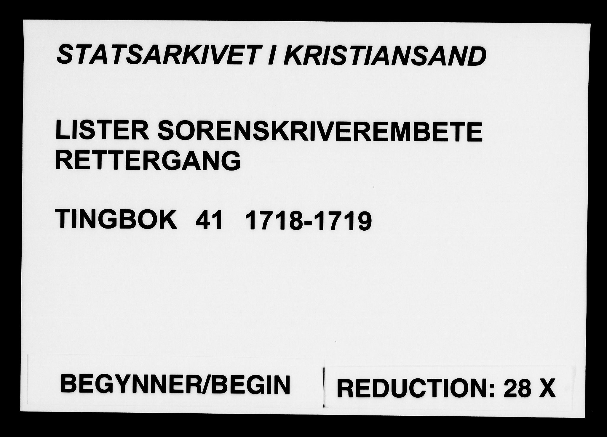 Lister sorenskriveri, AV/SAK-1221-0003/F/Fa/L0041: Tingbok nr 41, 1718-1719