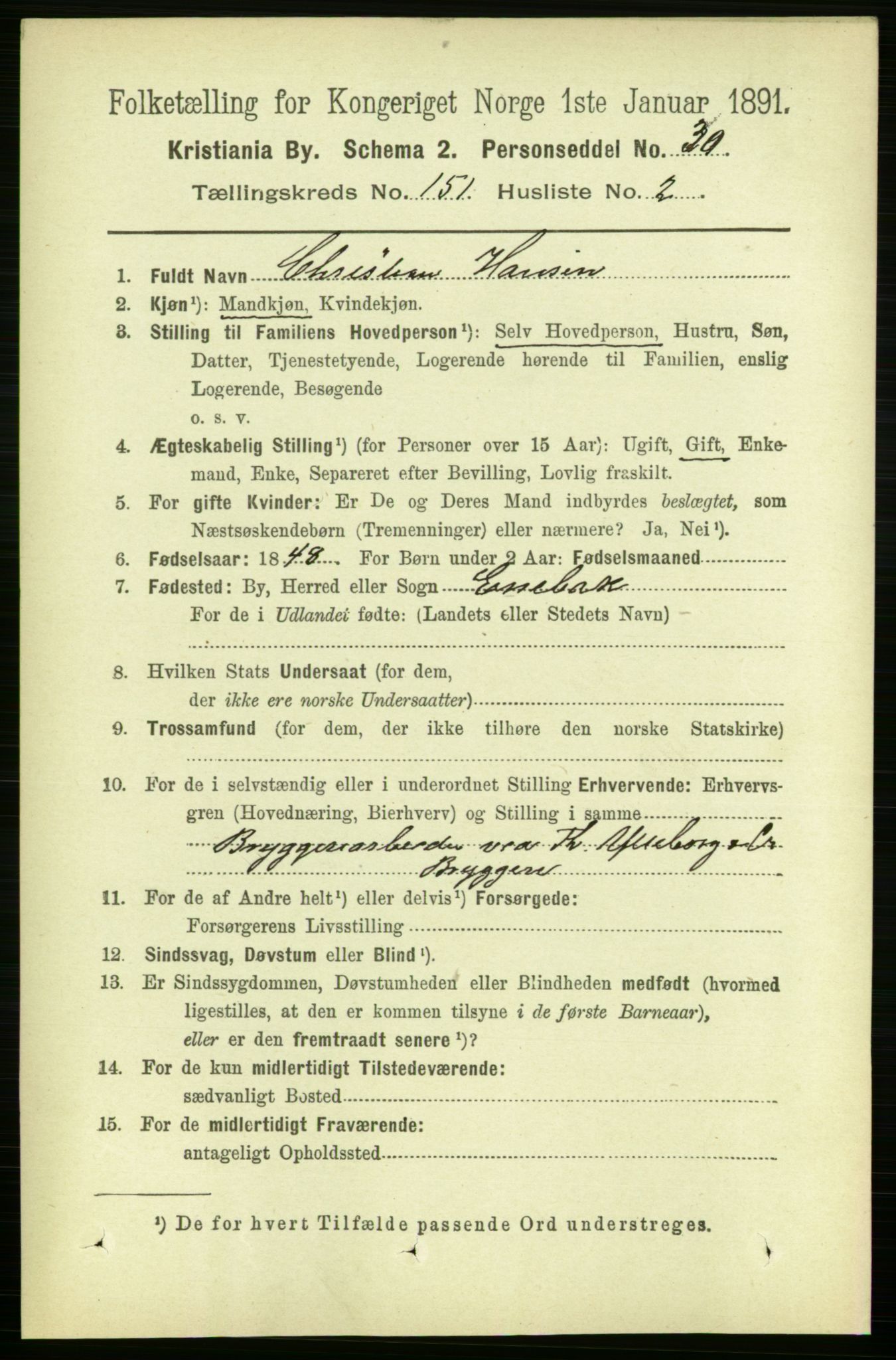 RA, 1891 census for 0301 Kristiania, 1891, p. 84443