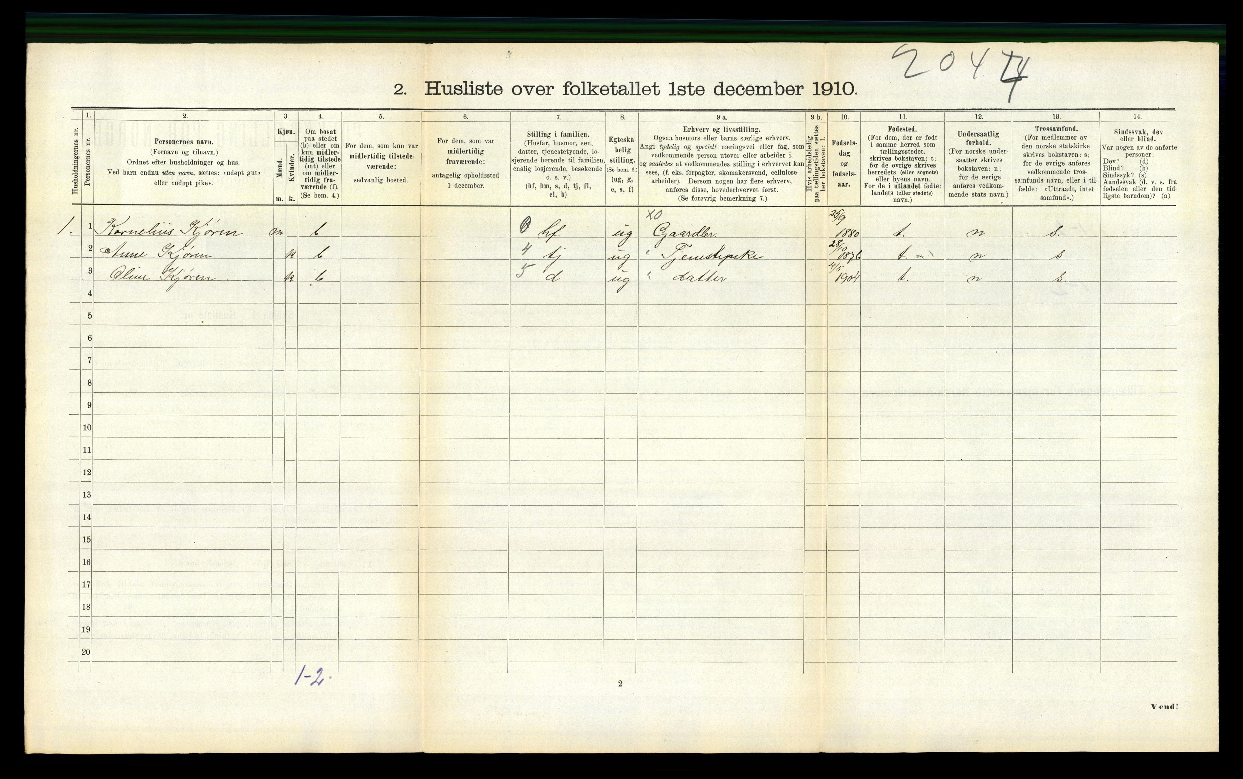 RA, 1910 census for Geitastrand, 1910, p. 189