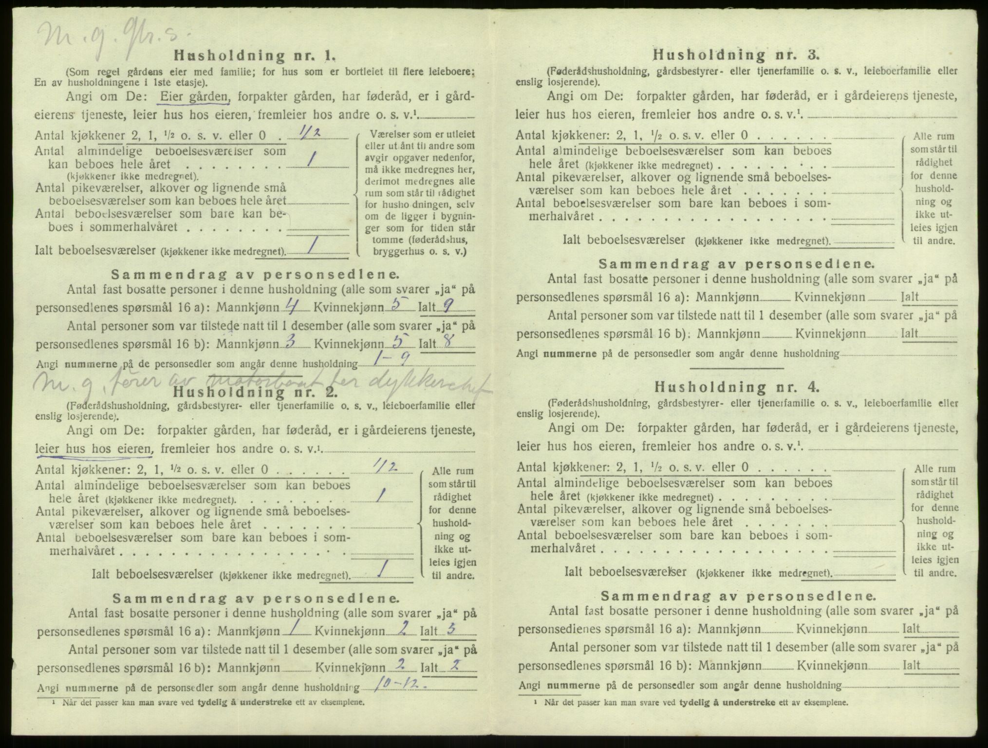 SAB, 1920 census for Lindås, 1920, p. 1354