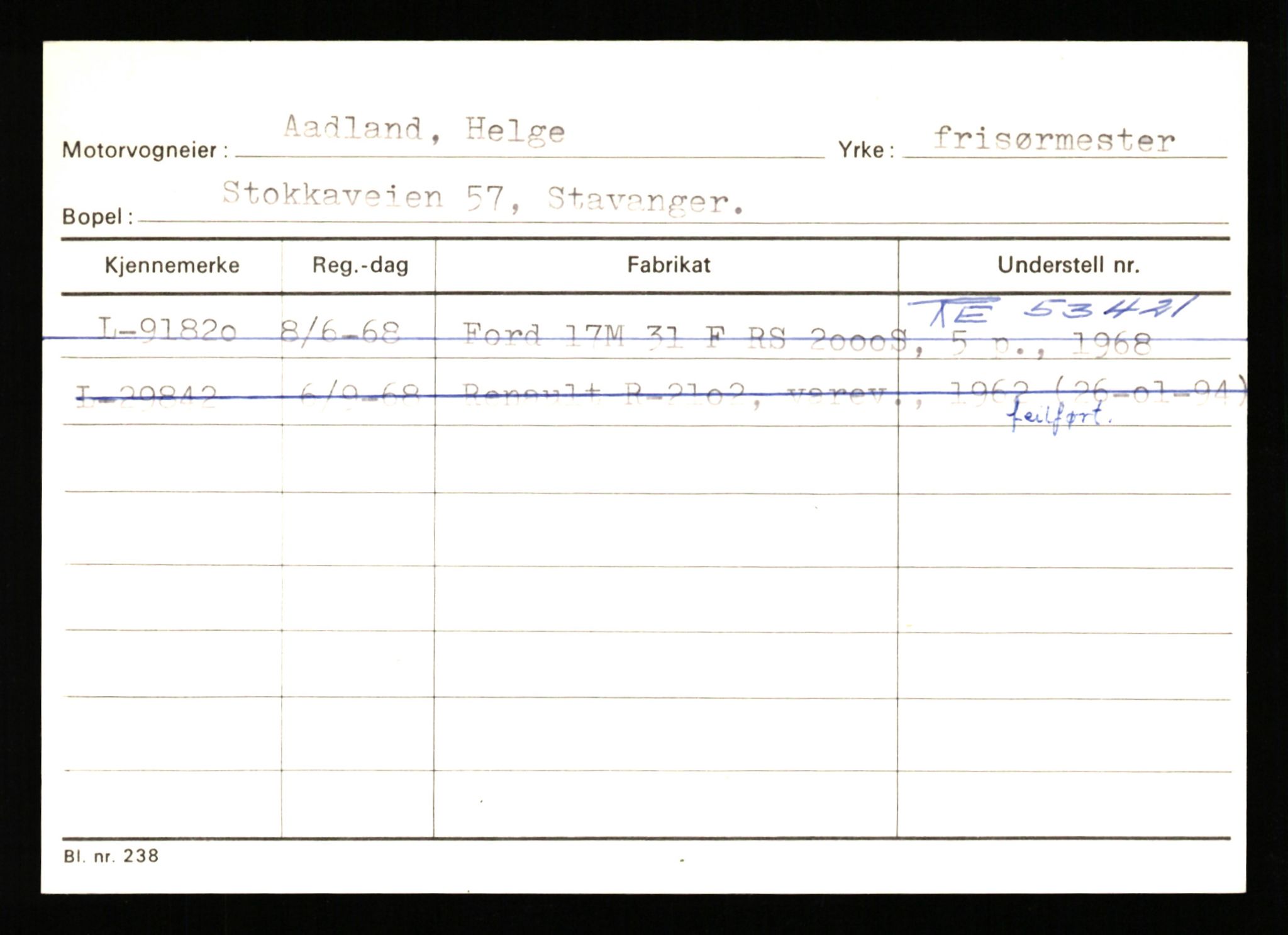 Stavanger trafikkstasjon, AV/SAST-A-101942/0/H/L0044: Øksna - Åmo, 1930-1971, p. 2134