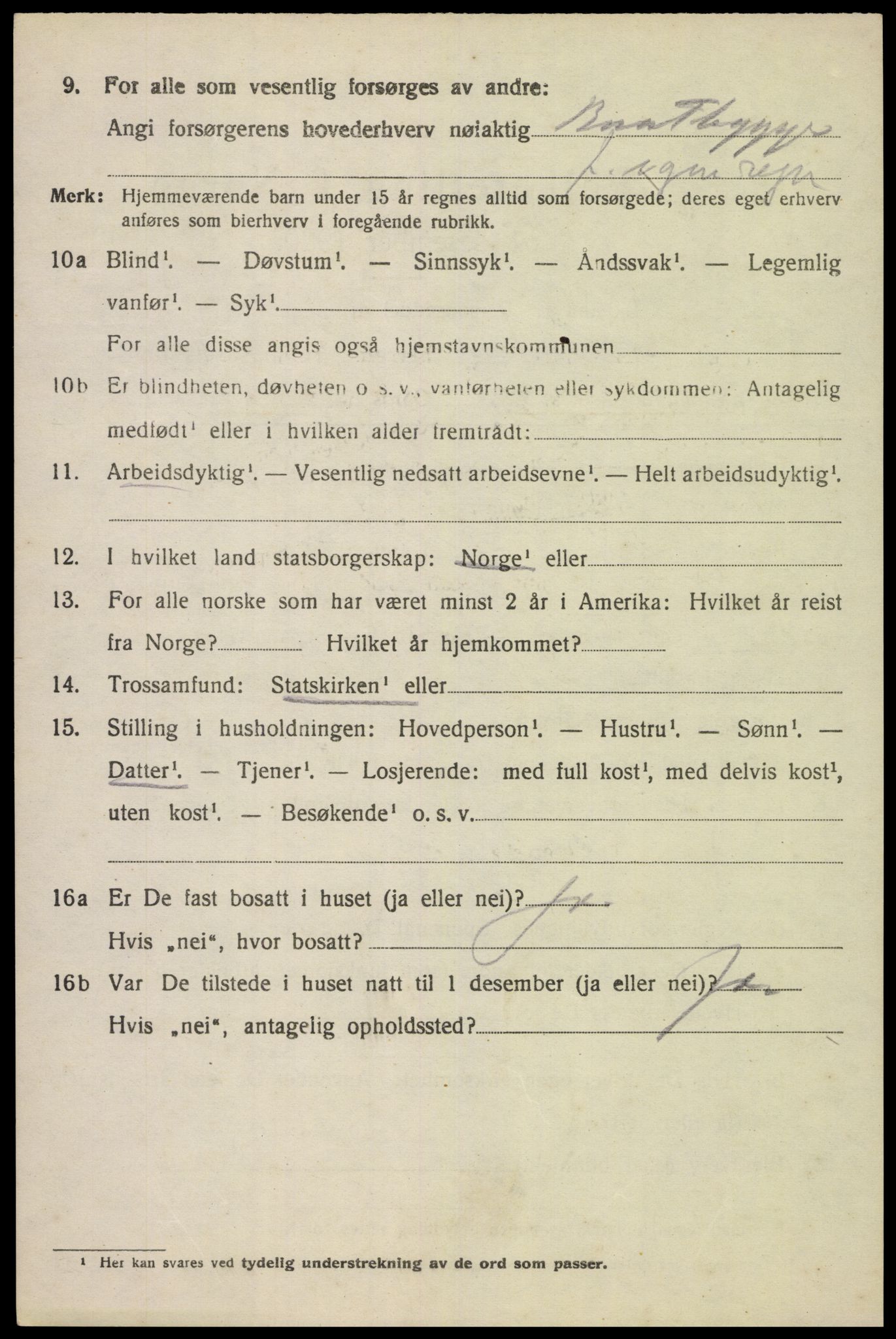 SAK, 1920 census for Herad, 1920, p. 1697