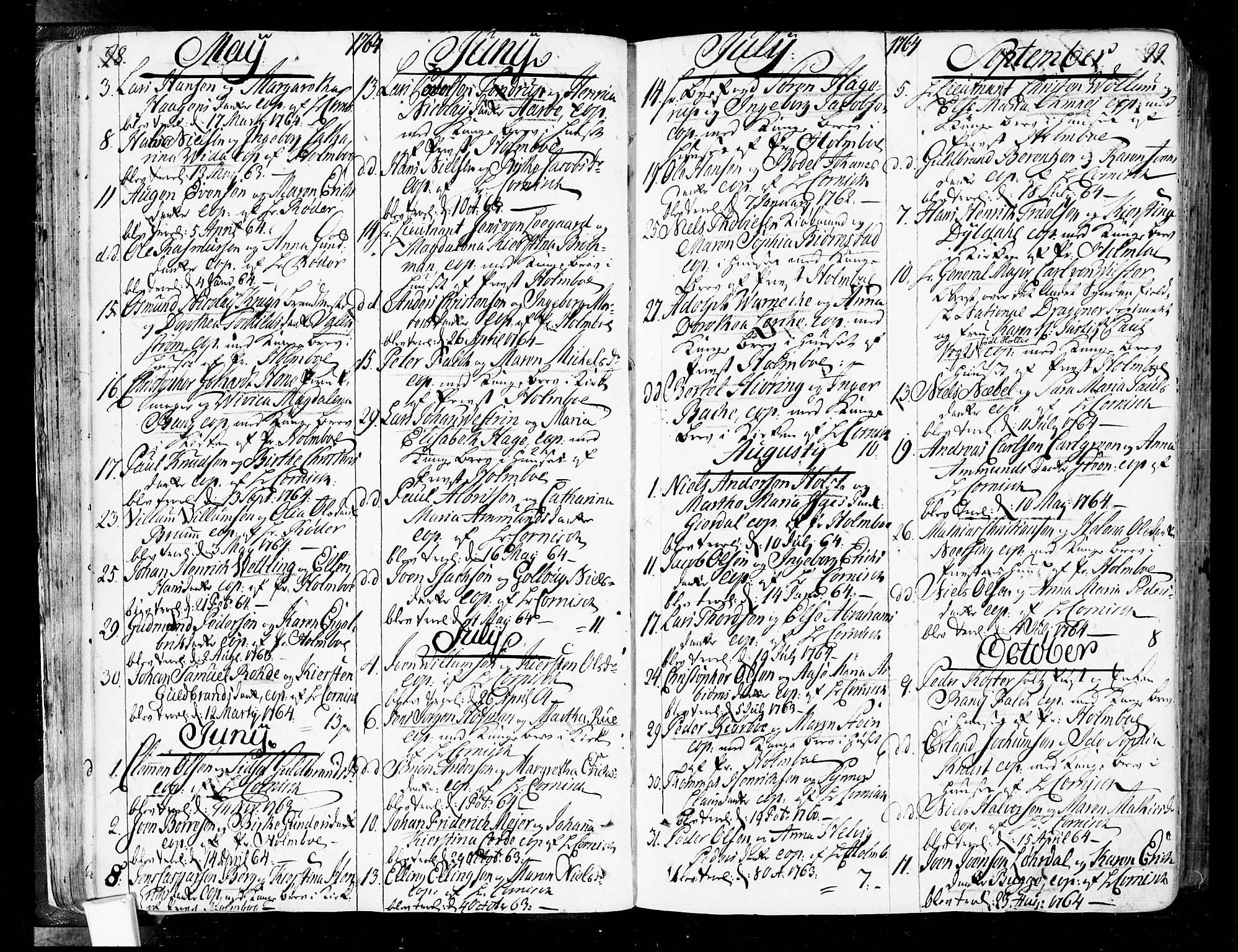 Oslo domkirke Kirkebøker, AV/SAO-A-10752/F/Fa/L0004: Parish register (official) no. 4, 1743-1786, p. 98-99