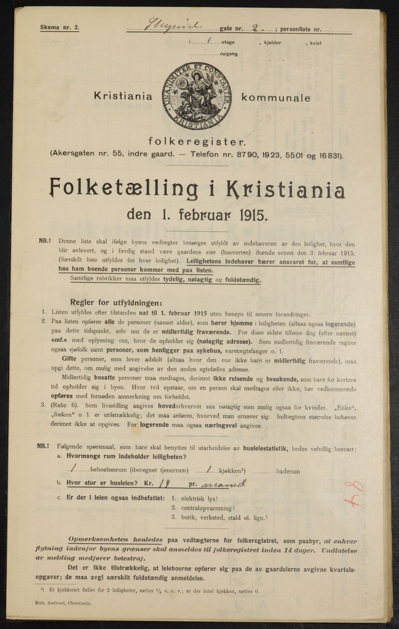 OBA, Municipal Census 1915 for Kristiania, 1915, p. 104696