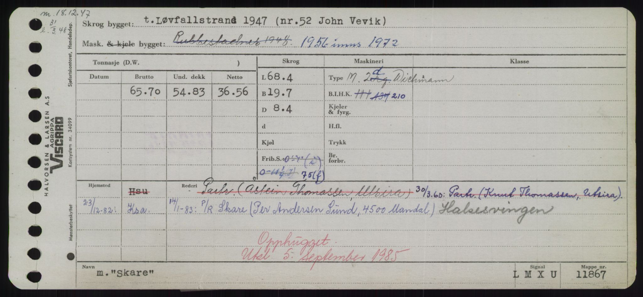 Sjøfartsdirektoratet med forløpere, Skipsmålingen, RA/S-1627/H/Hd/L0034: Fartøy, Sk-Slå, p. 61