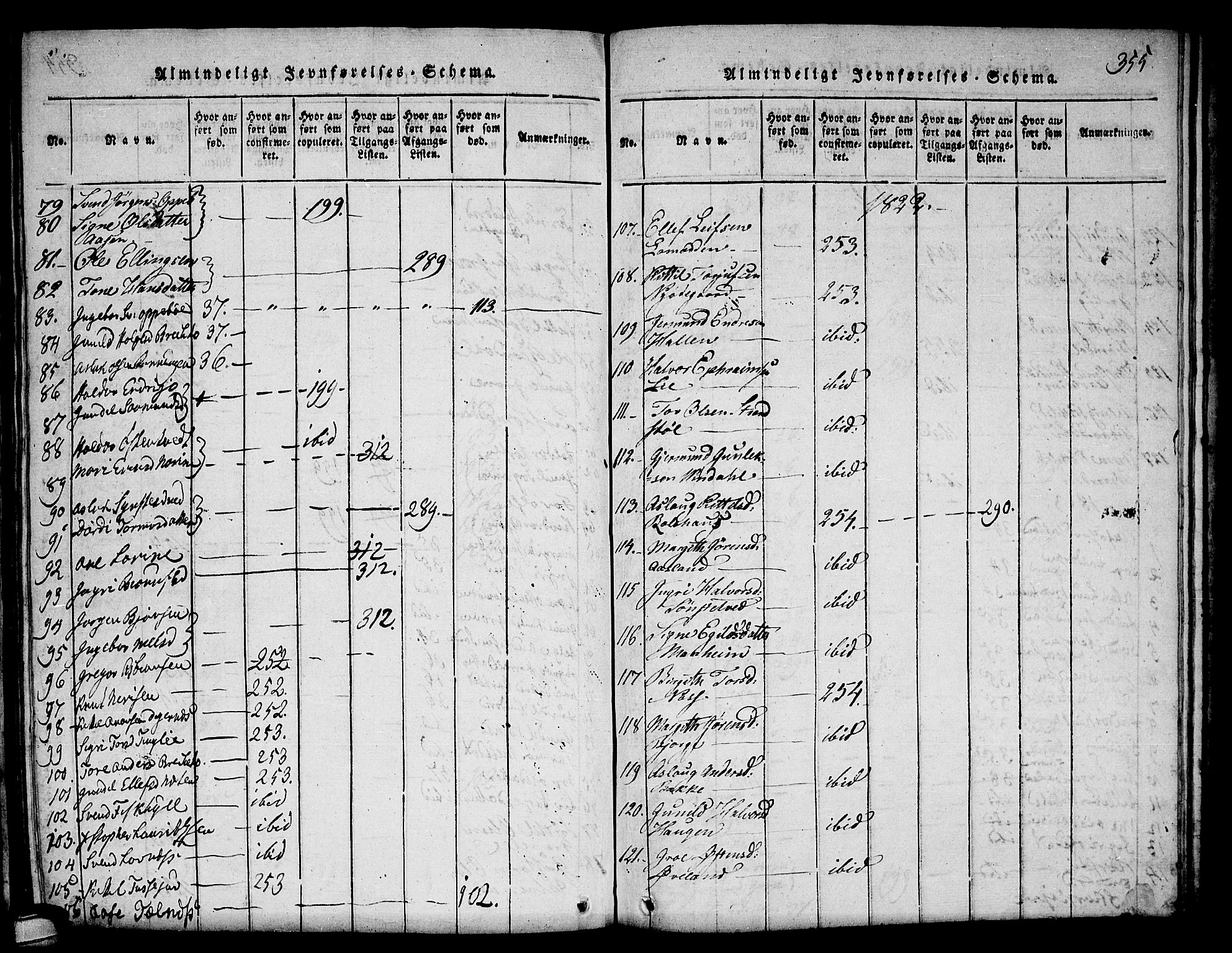 Seljord kirkebøker, SAKO/A-20/F/Fa/L0010: Parish register (official) no. I 10, 1815-1831, p. 355