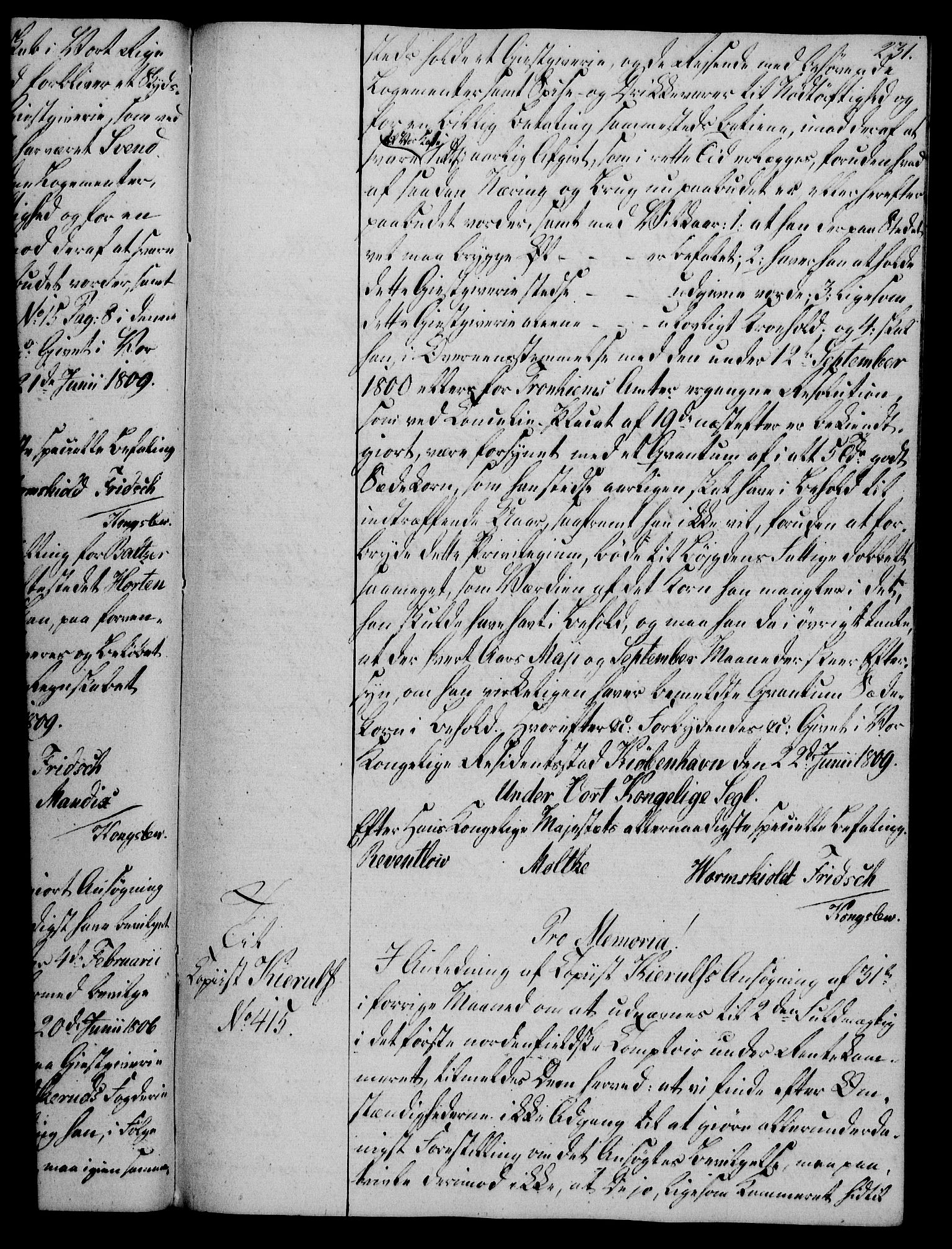 Rentekammeret, Kammerkanselliet, RA/EA-3111/G/Gg/Gga/L0019: Norsk ekspedisjonsprotokoll med register (merket RK 53.19), 1807-1810, p. 231