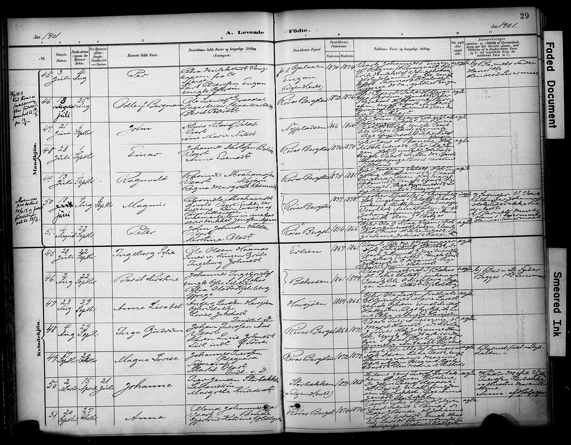 Ministerialprotokoller, klokkerbøker og fødselsregistre - Sør-Trøndelag, AV/SAT-A-1456/681/L0936: Parish register (official) no. 681A14, 1899-1908, p. 29