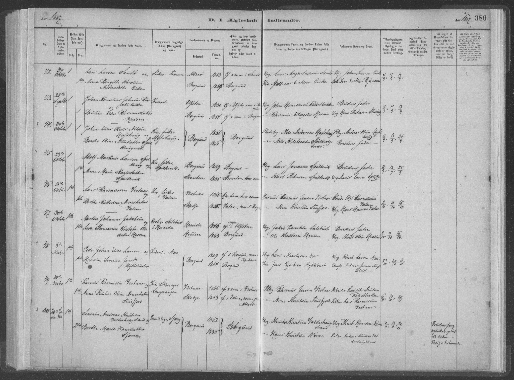Ministerialprotokoller, klokkerbøker og fødselsregistre - Møre og Romsdal, SAT/A-1454/528/L0402: Parish register (official) no. 528A12II, 1880-1903, p. 386