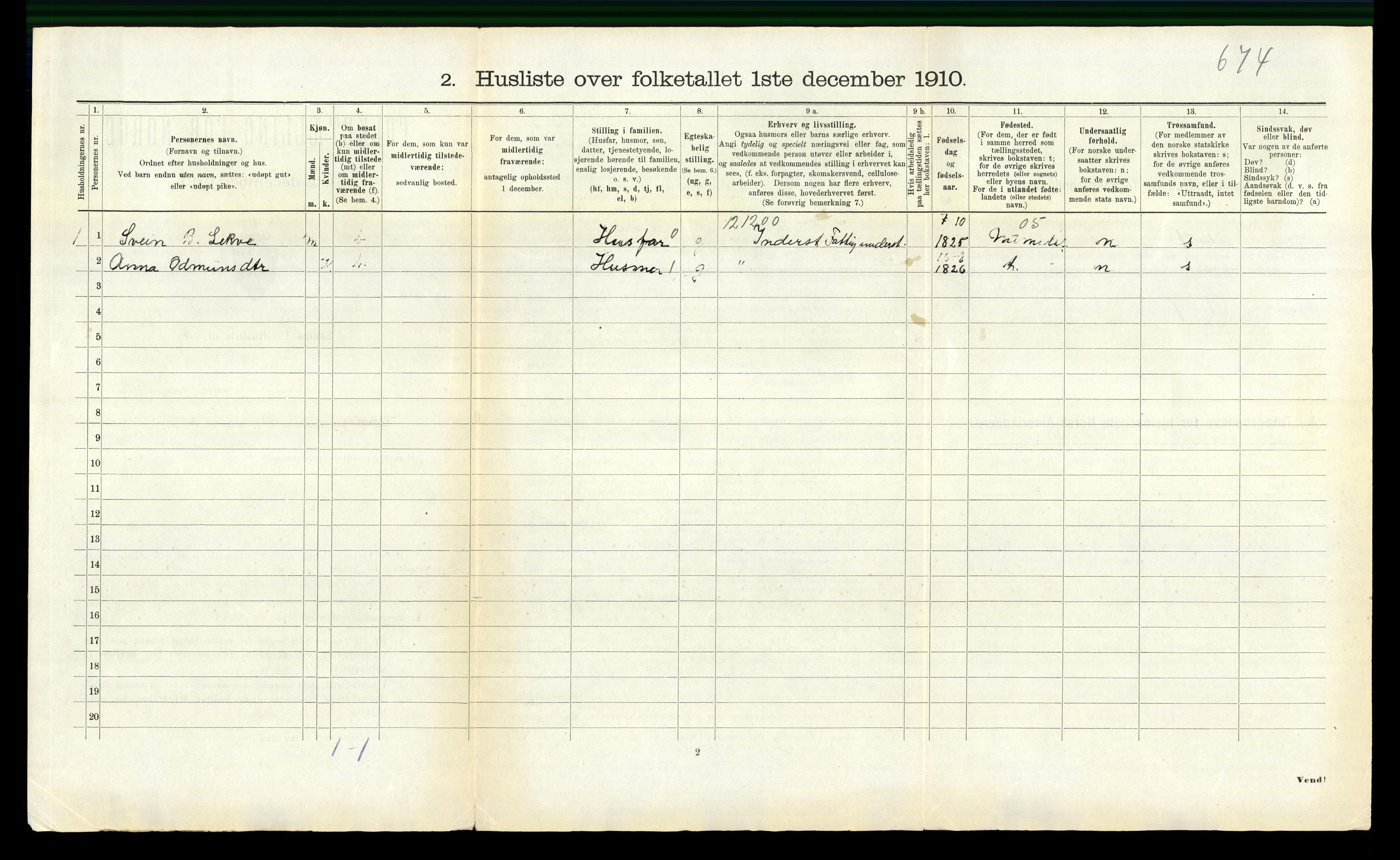 RA, 1910 census for Ulvik, 1910, p. 271