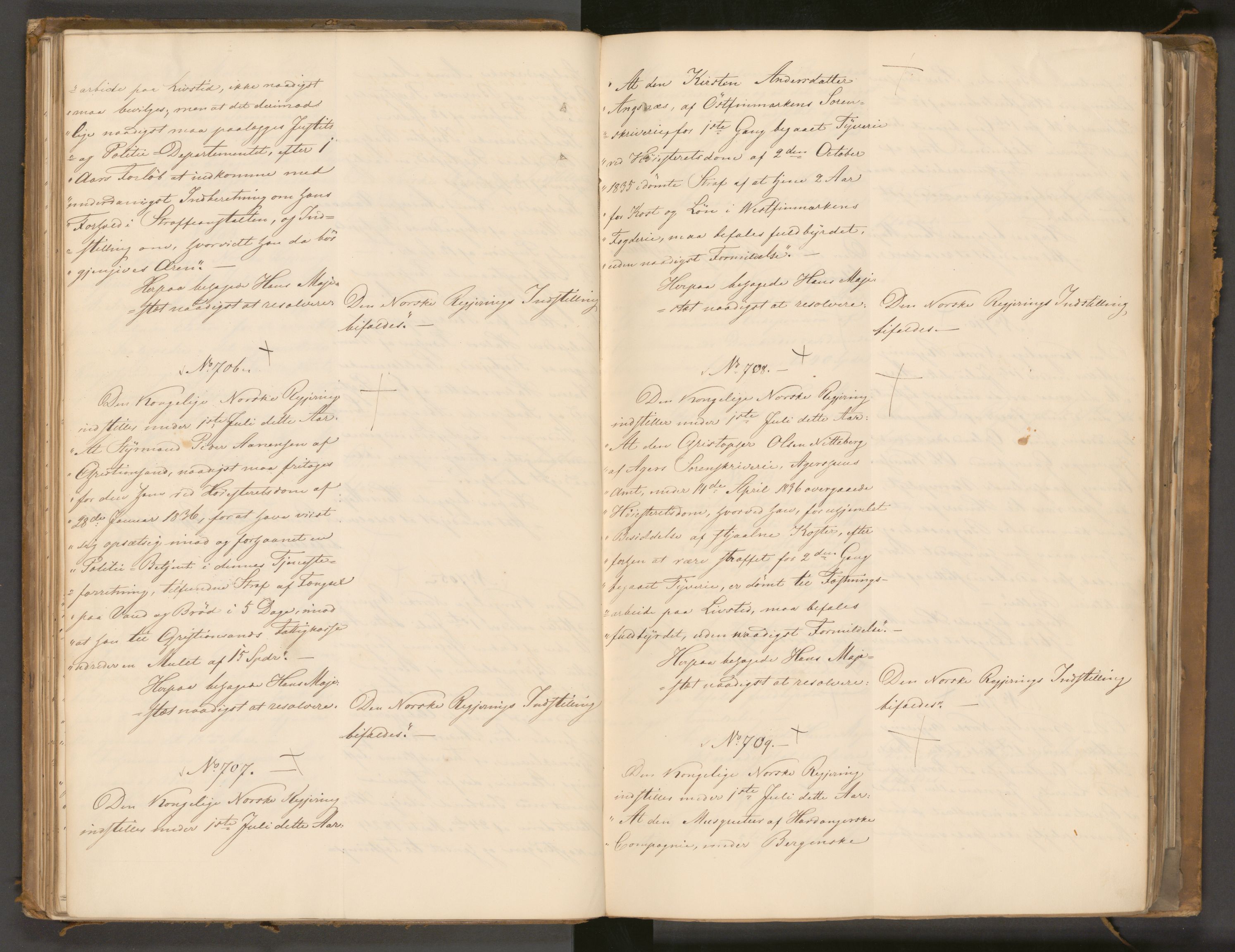 Statsrådssekretariatet, AV/RA-S-1001/A/Ab/L0043: Kgl. res. nr. 632-1192, 2. halvår, 1836