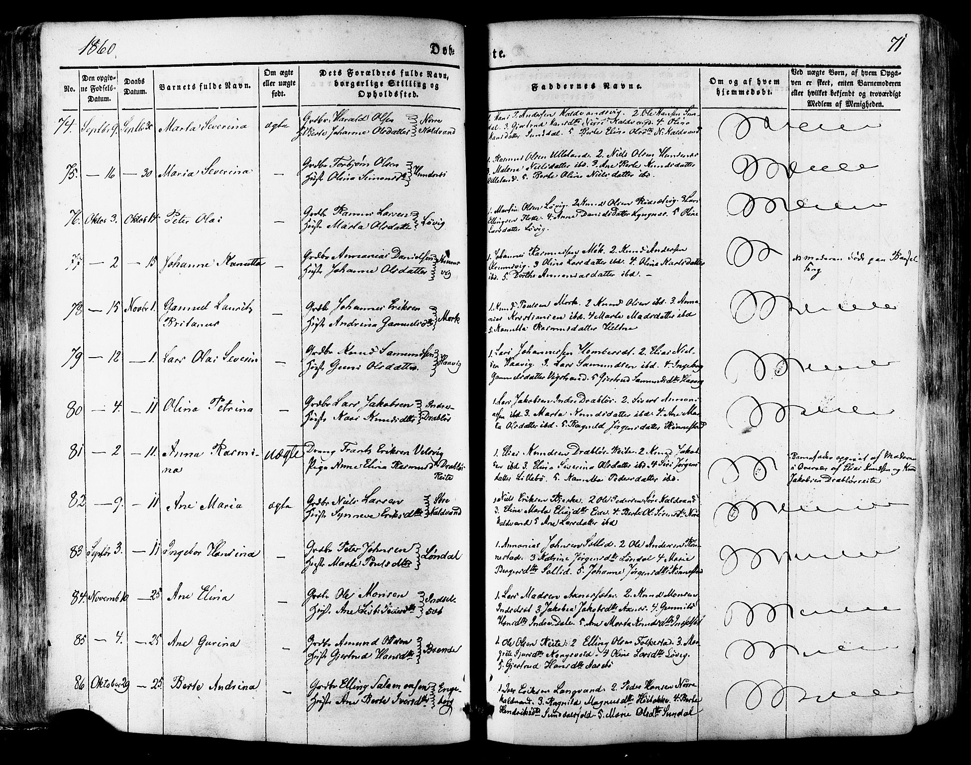Ministerialprotokoller, klokkerbøker og fødselsregistre - Møre og Romsdal, SAT/A-1454/511/L0140: Parish register (official) no. 511A07, 1851-1878, p. 71