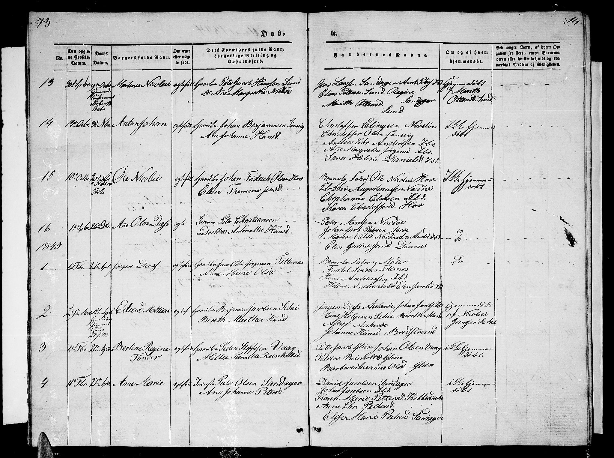 Ministerialprotokoller, klokkerbøker og fødselsregistre - Nordland, AV/SAT-A-1459/835/L0530: Parish register (copy) no. 835C02, 1842-1865, p. 13-14