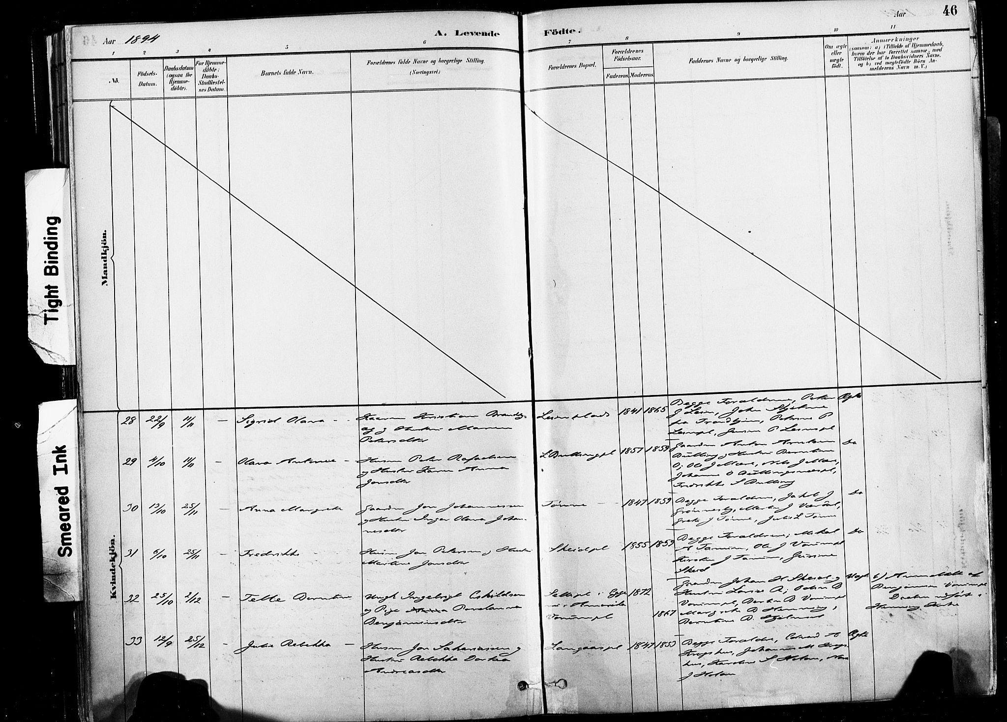 Ministerialprotokoller, klokkerbøker og fødselsregistre - Nord-Trøndelag, SAT/A-1458/735/L0351: Parish register (official) no. 735A10, 1884-1908, p. 46