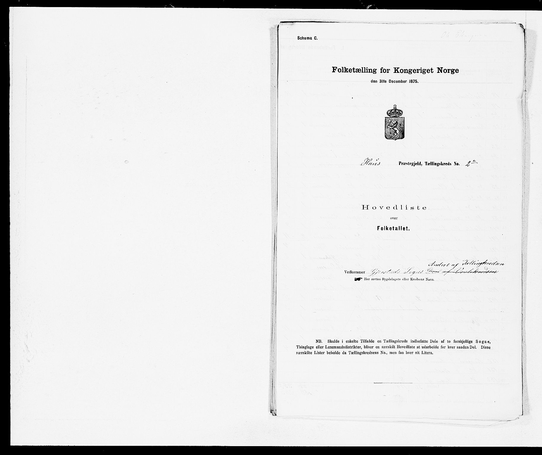 SAB, 1875 census for 1250P Haus, 1875, p. 2