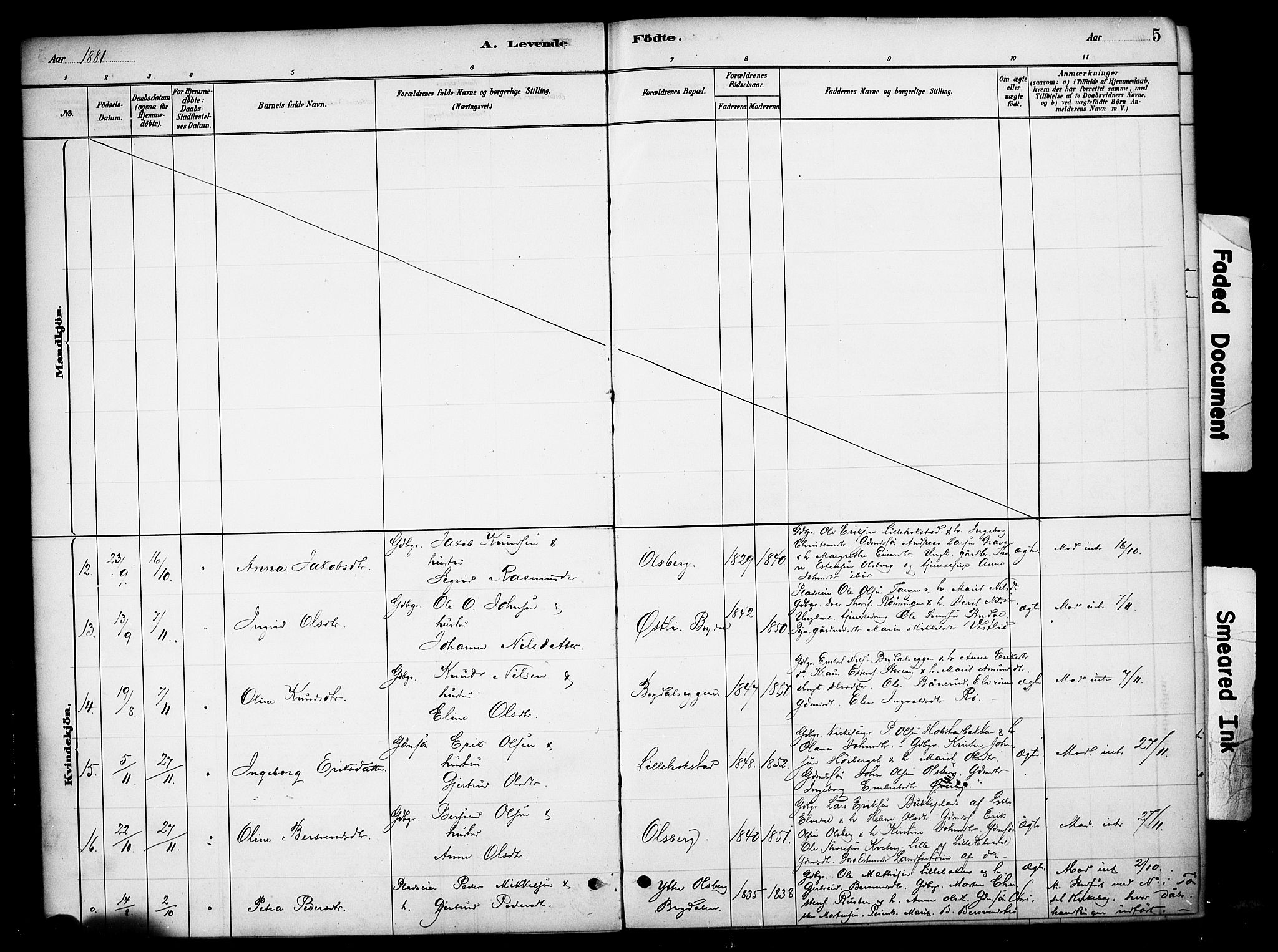 Tynset prestekontor, AV/SAH-PREST-058/H/Ha/Haa/L0023: Parish register (official) no. 23, 1880-1901, p. 5