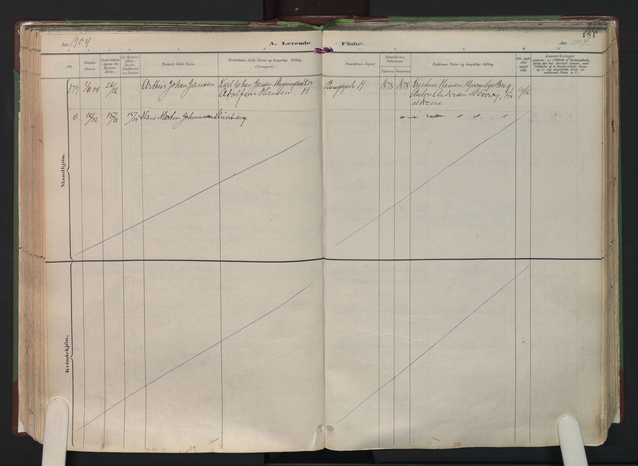 Fredrikstad domkirkes prestekontor Kirkebøker, AV/SAO-A-10906/F/Fa/L0006: Parish register (official) no. 6, 1894-1914, p. 181