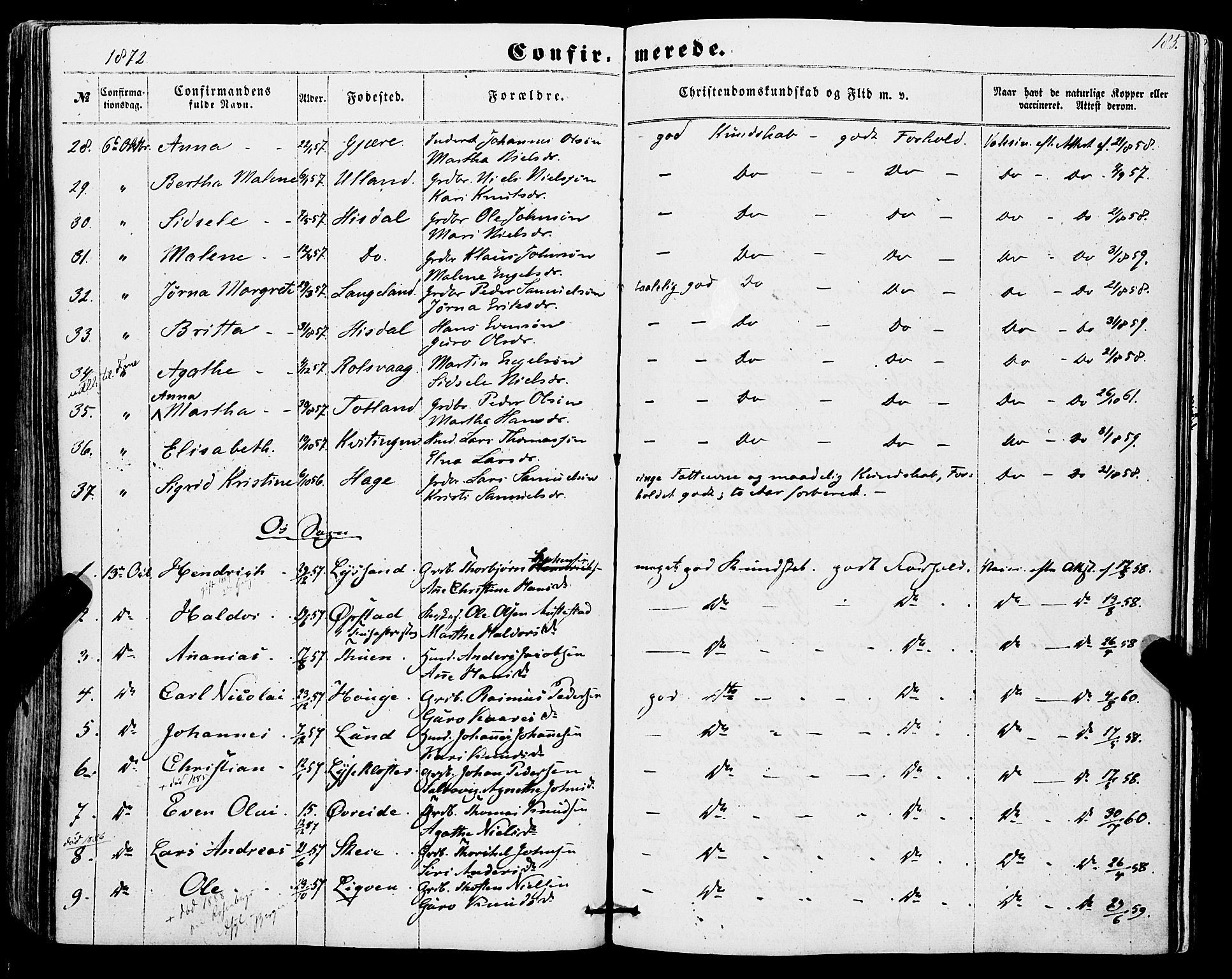 Os sokneprestembete, AV/SAB-A-99929: Parish register (official) no. A 17, 1860-1873, p. 185