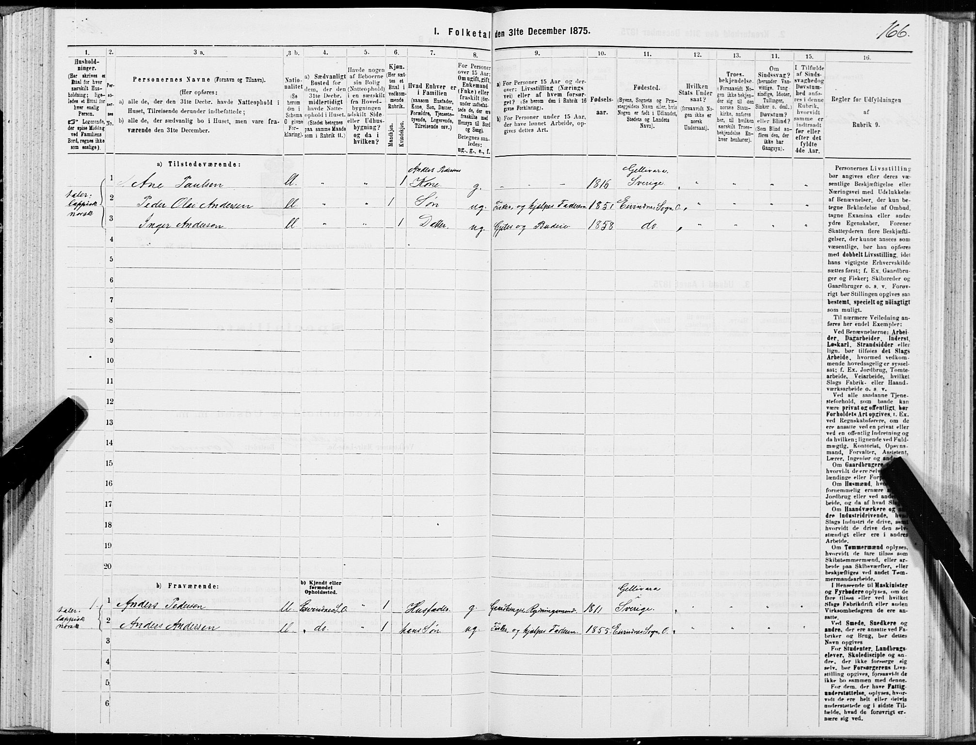 SAT, 1875 census for 1853P Ofoten, 1875, p. 4166