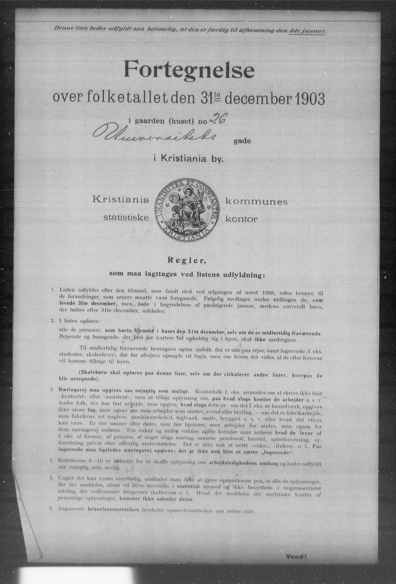 OBA, Municipal Census 1903 for Kristiania, 1903, p. 23159