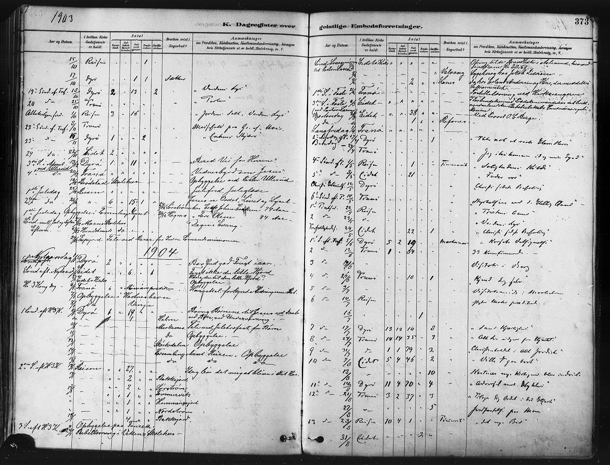 Tranøy sokneprestkontor, SATØ/S-1313/I/Ia/Iaa/L0009kirke: Parish register (official) no. 9, 1878-1904, p. 373